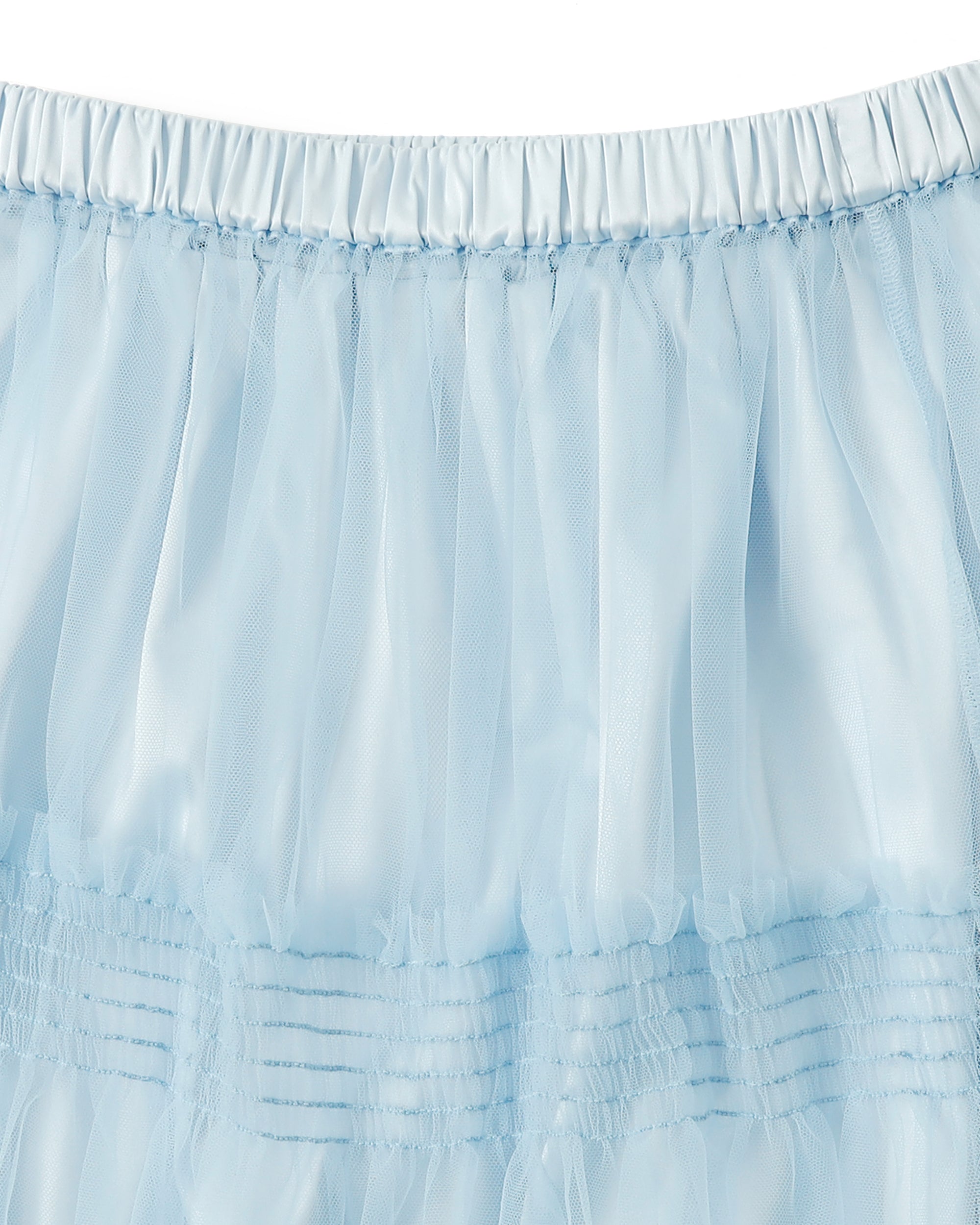 Shirring tulle skirt (blue / bordeaux)