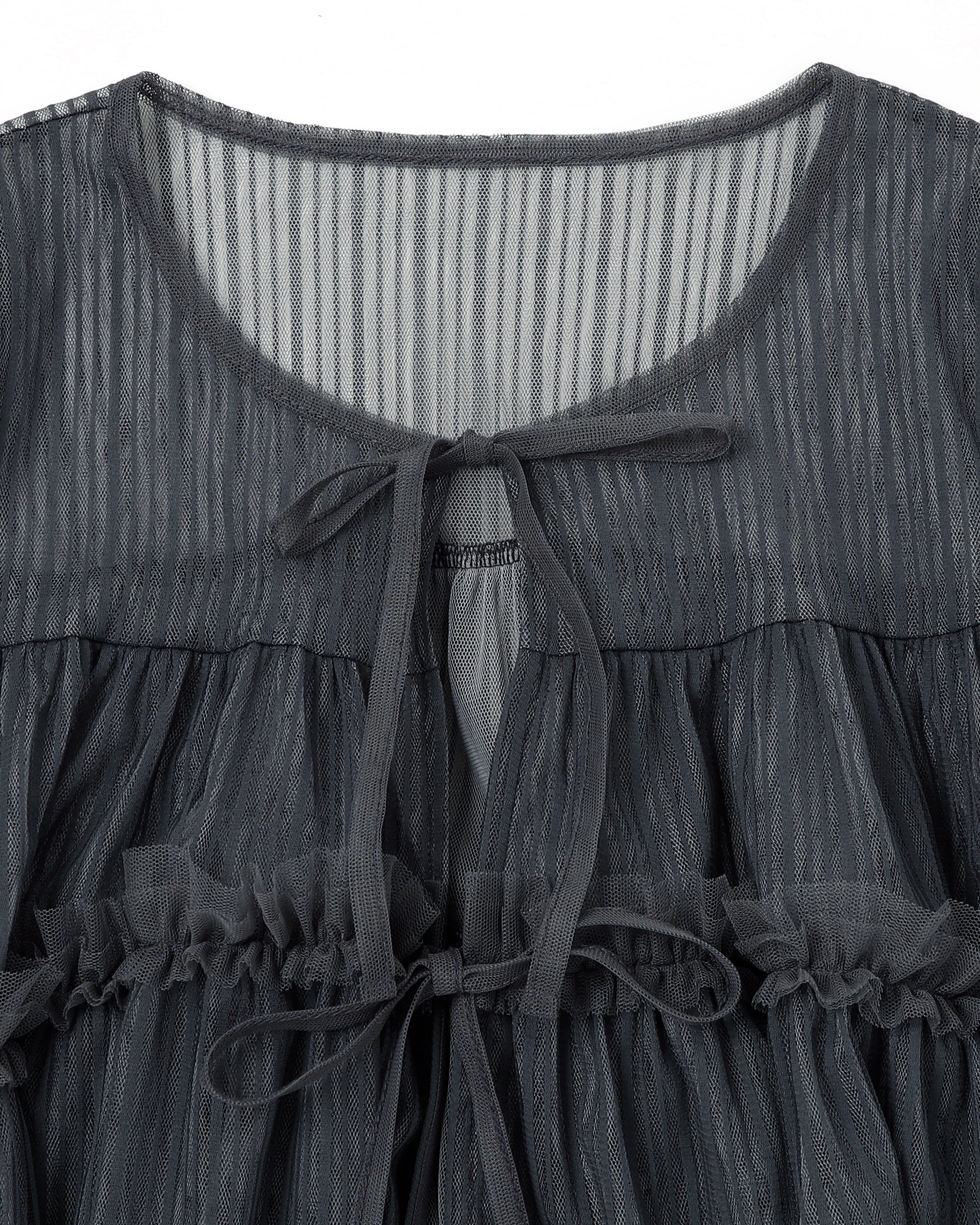 PUFF TIED BOLERO (STRIPE GRAY)