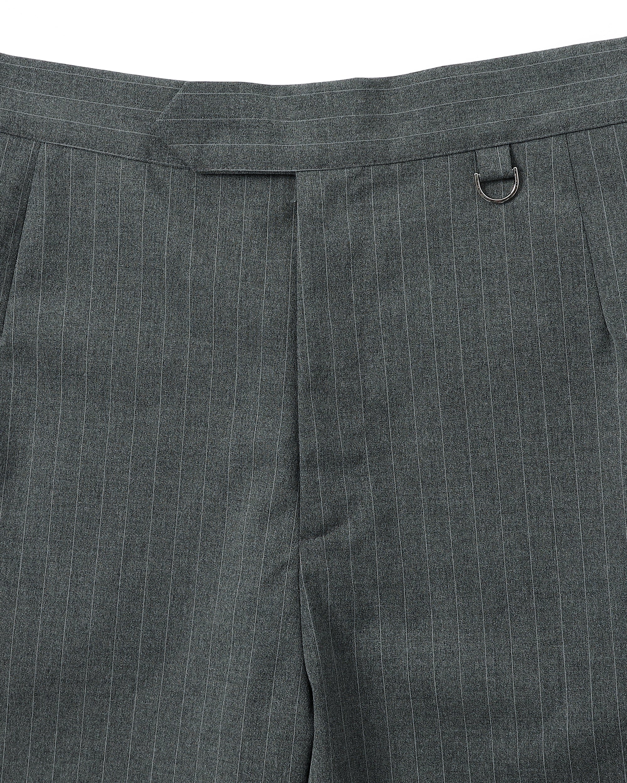 Lace Bermuda pants (stripe / gray)