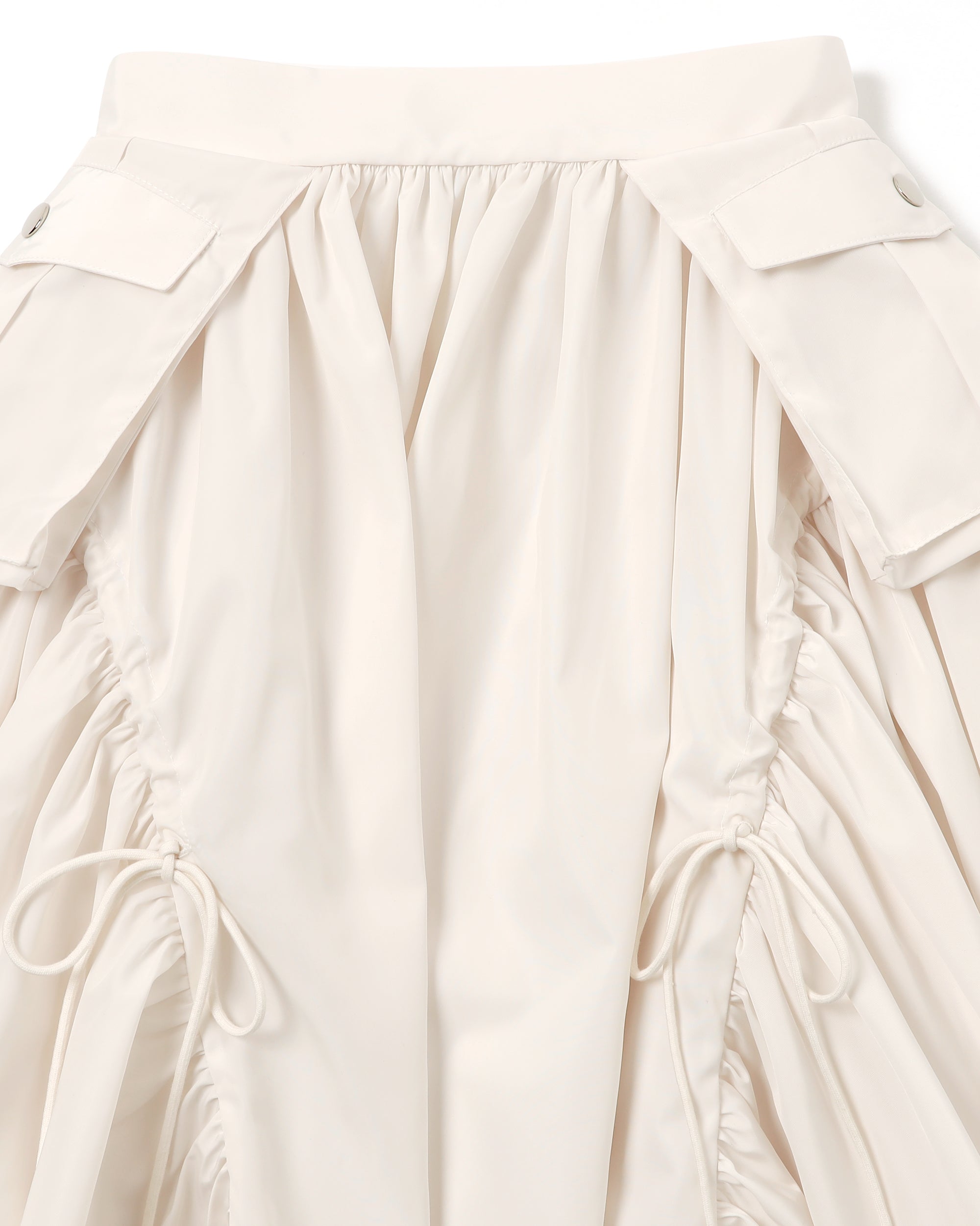 BIG POCKET GATHER SKIRT (WHITE)