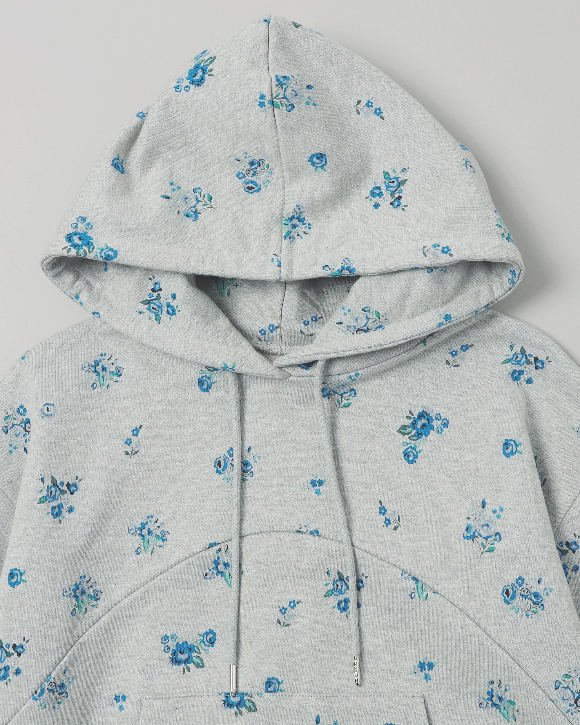 Blue flower print hoodie