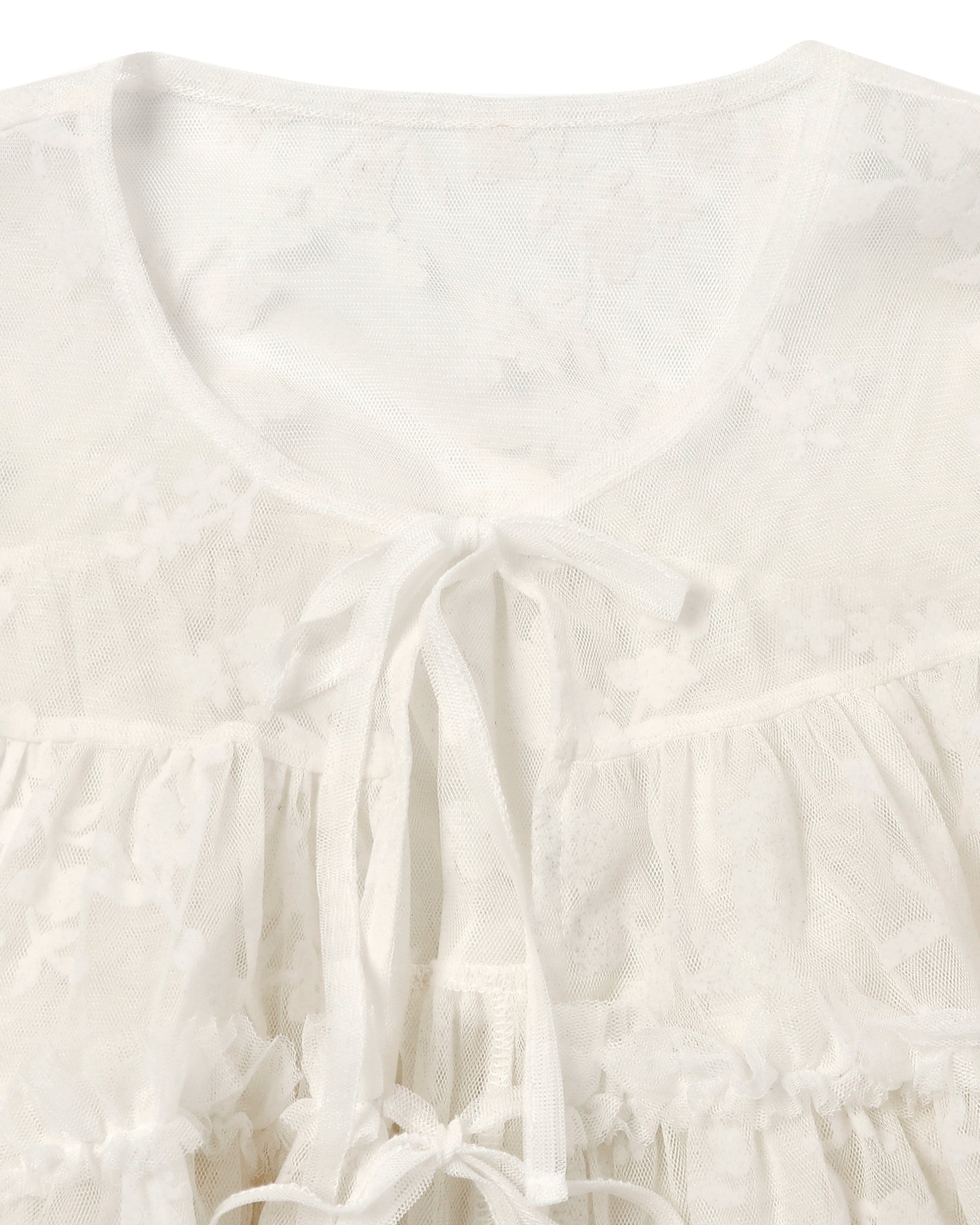 PUFF TIED BOLERO (FLOCKY WHITE)