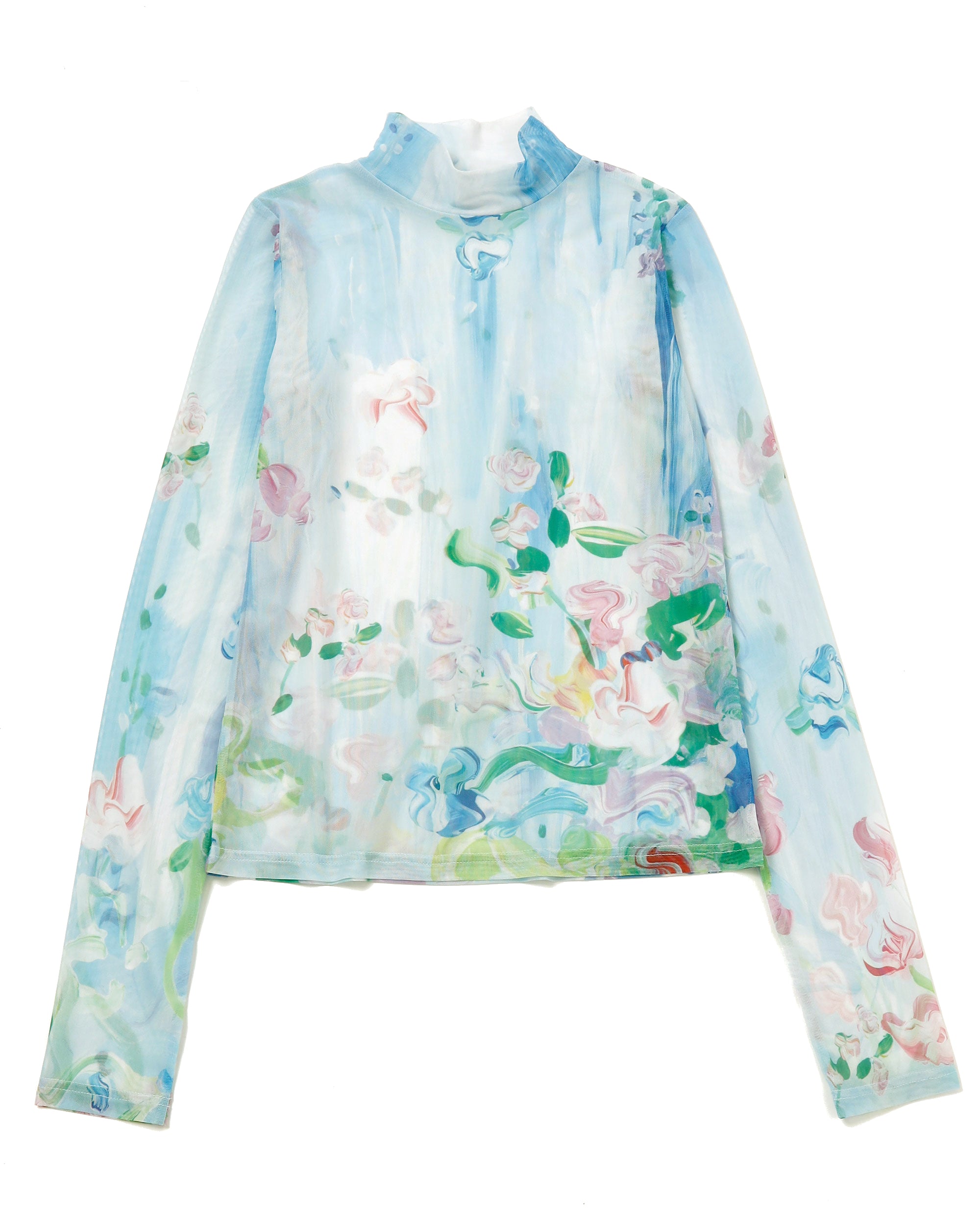 Blooming flowers see-through tops