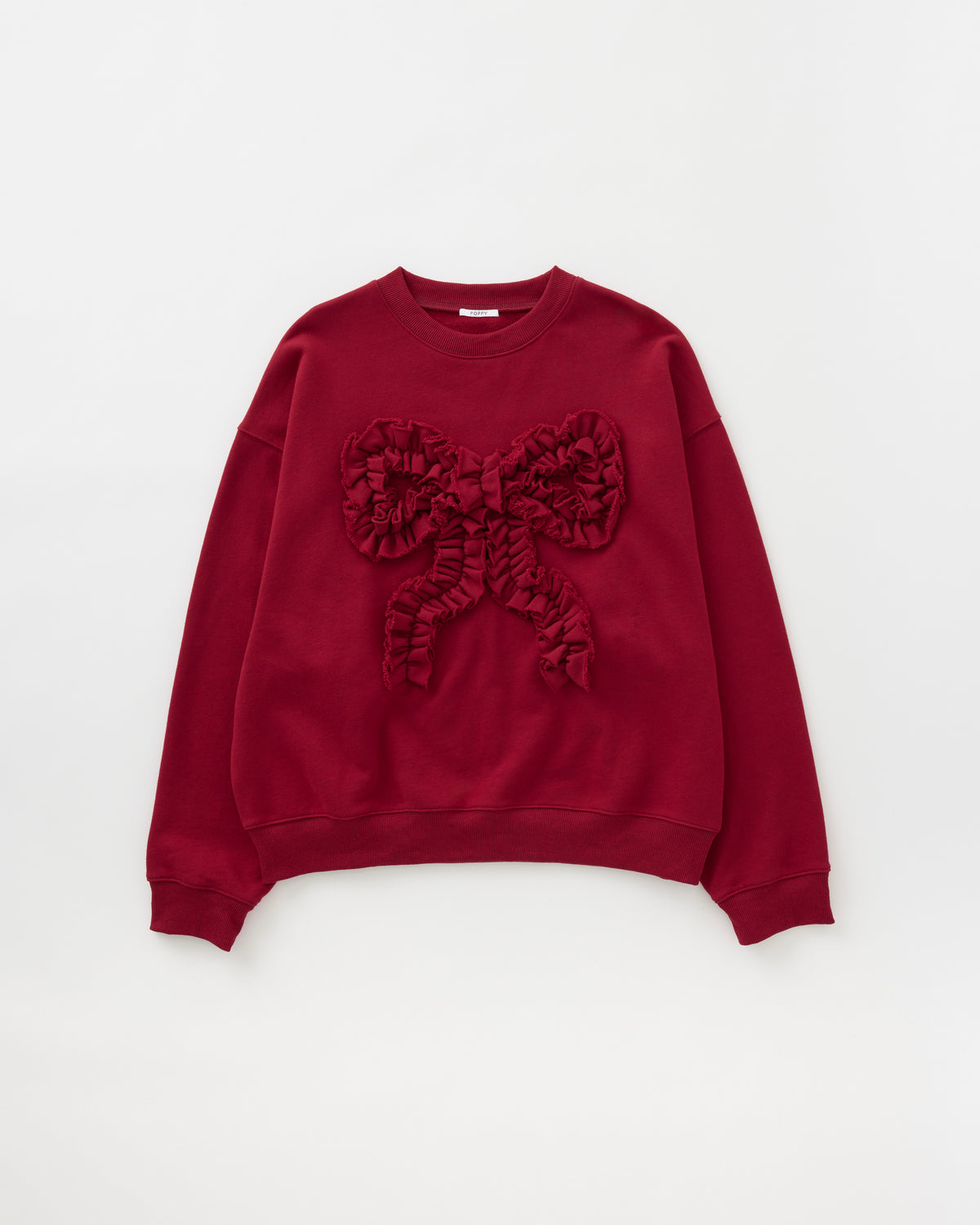 Ribbon gathered sweatshirt