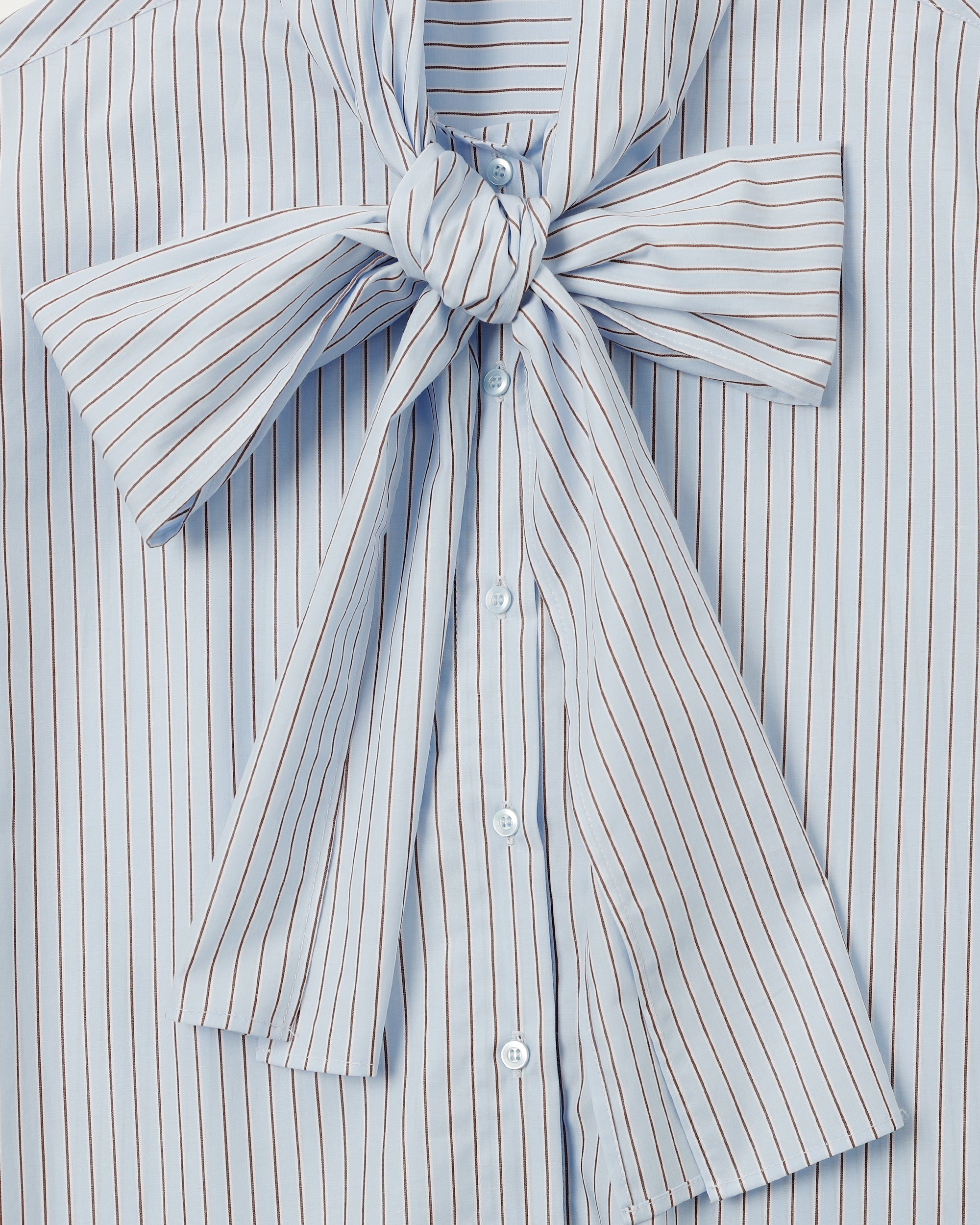 Ribbon tie blouse (stripe)