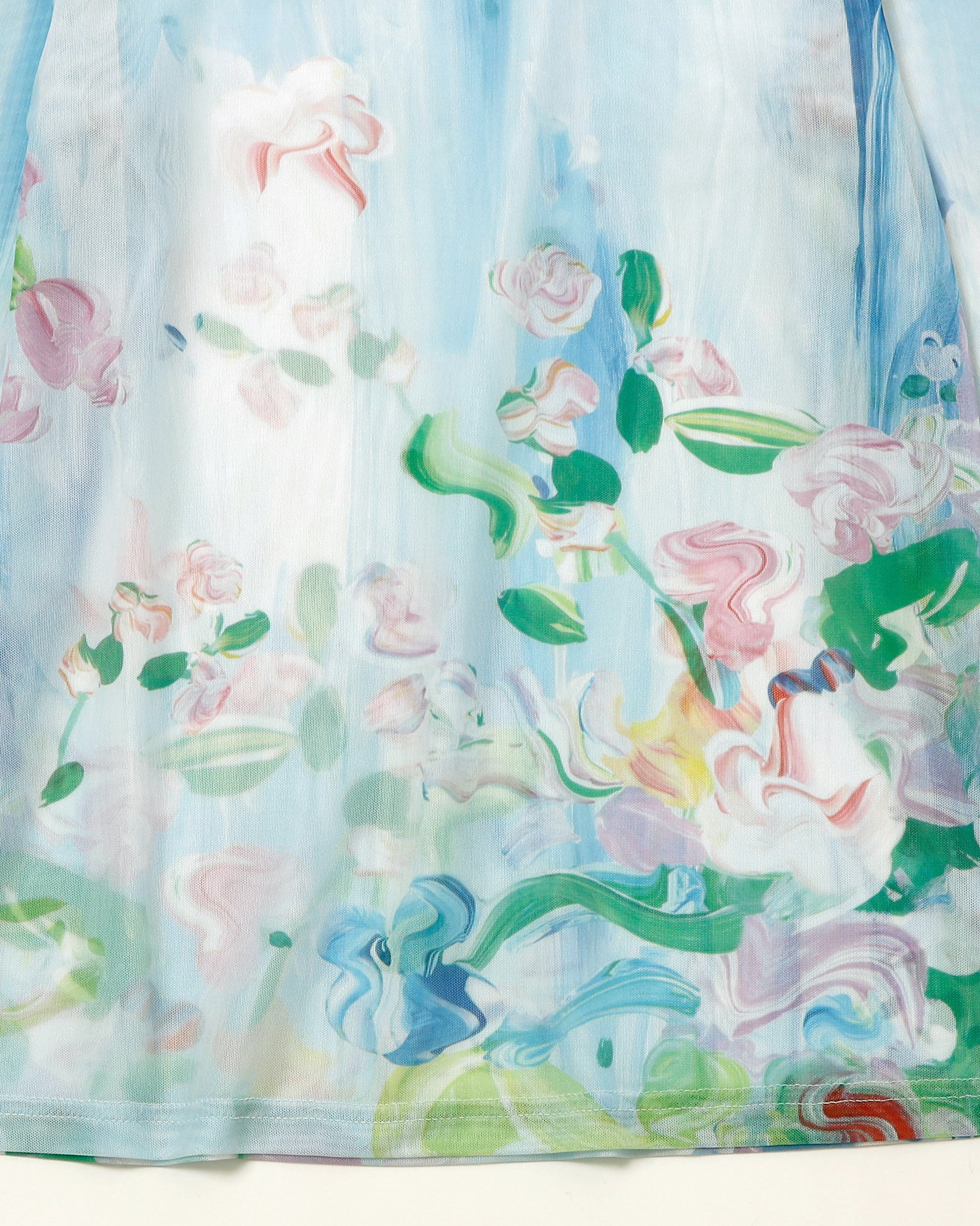 Blooming flowers see-through tops