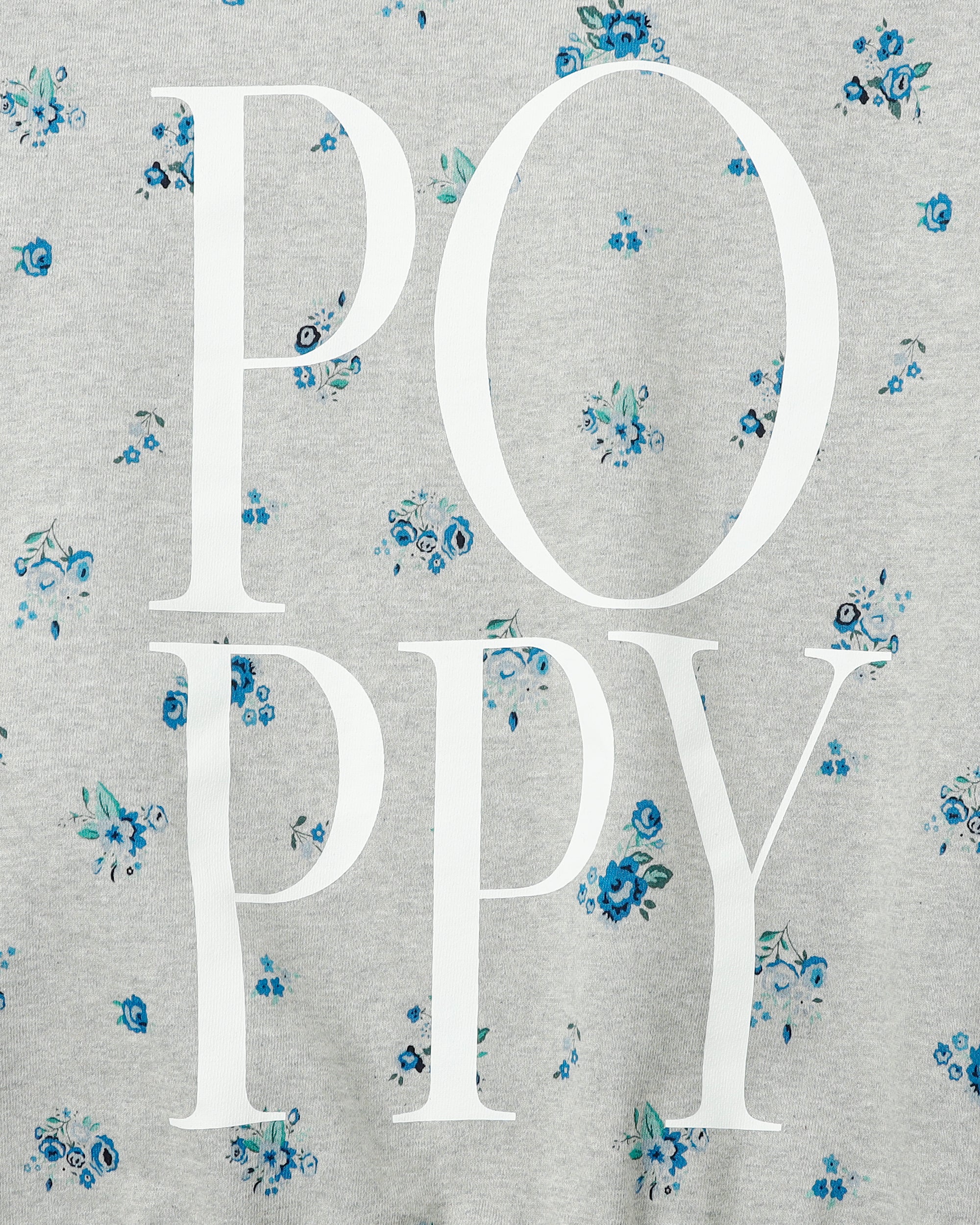 Blue flower print logo sweatshirt