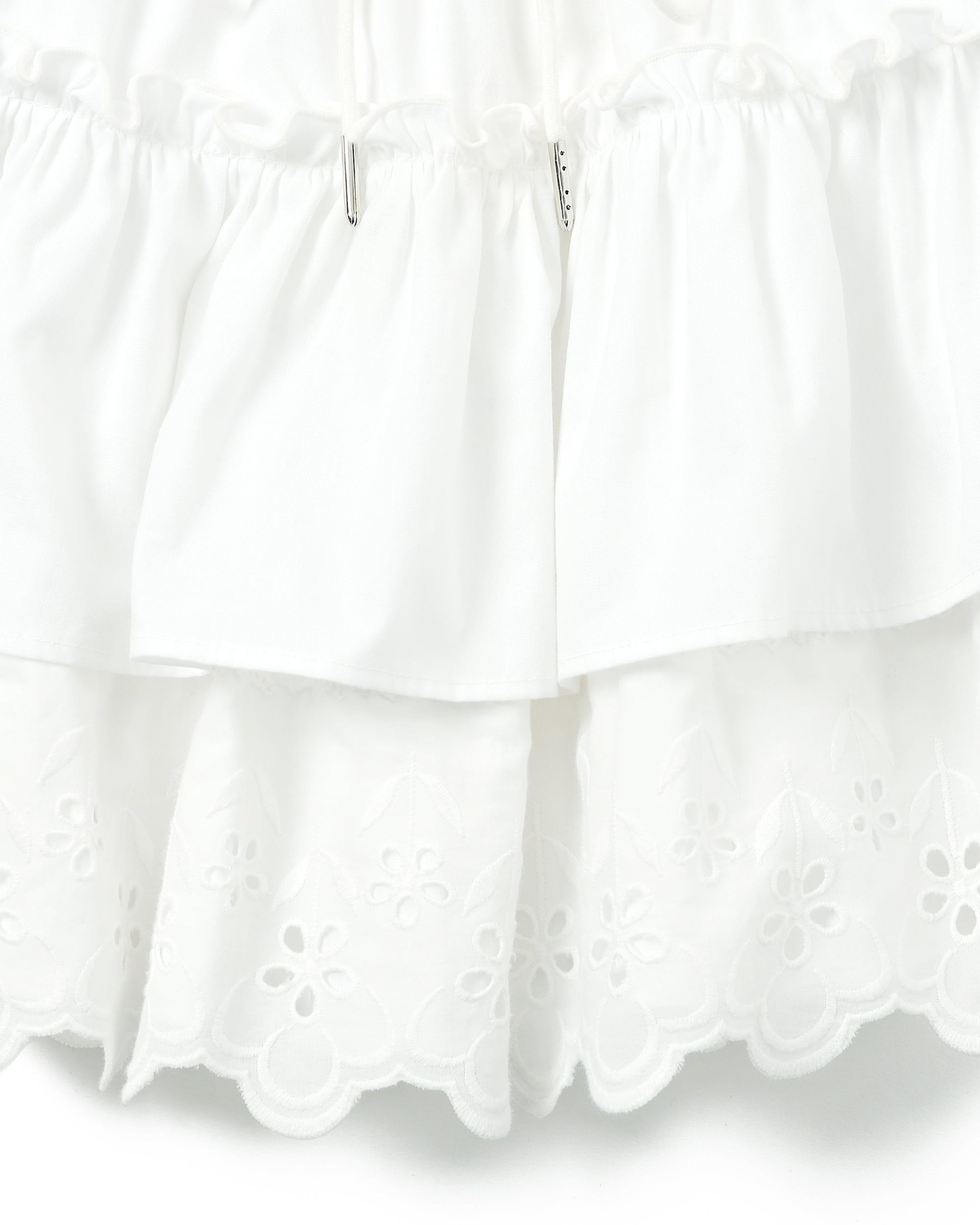 Cotton lace mini skirt