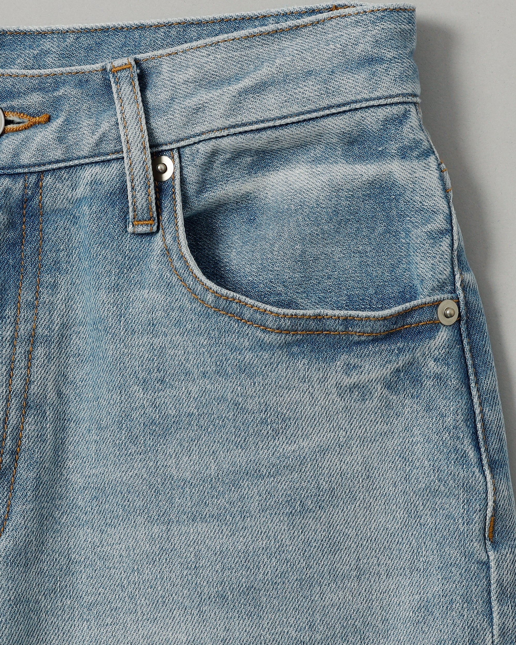 Semi-flare denim pants