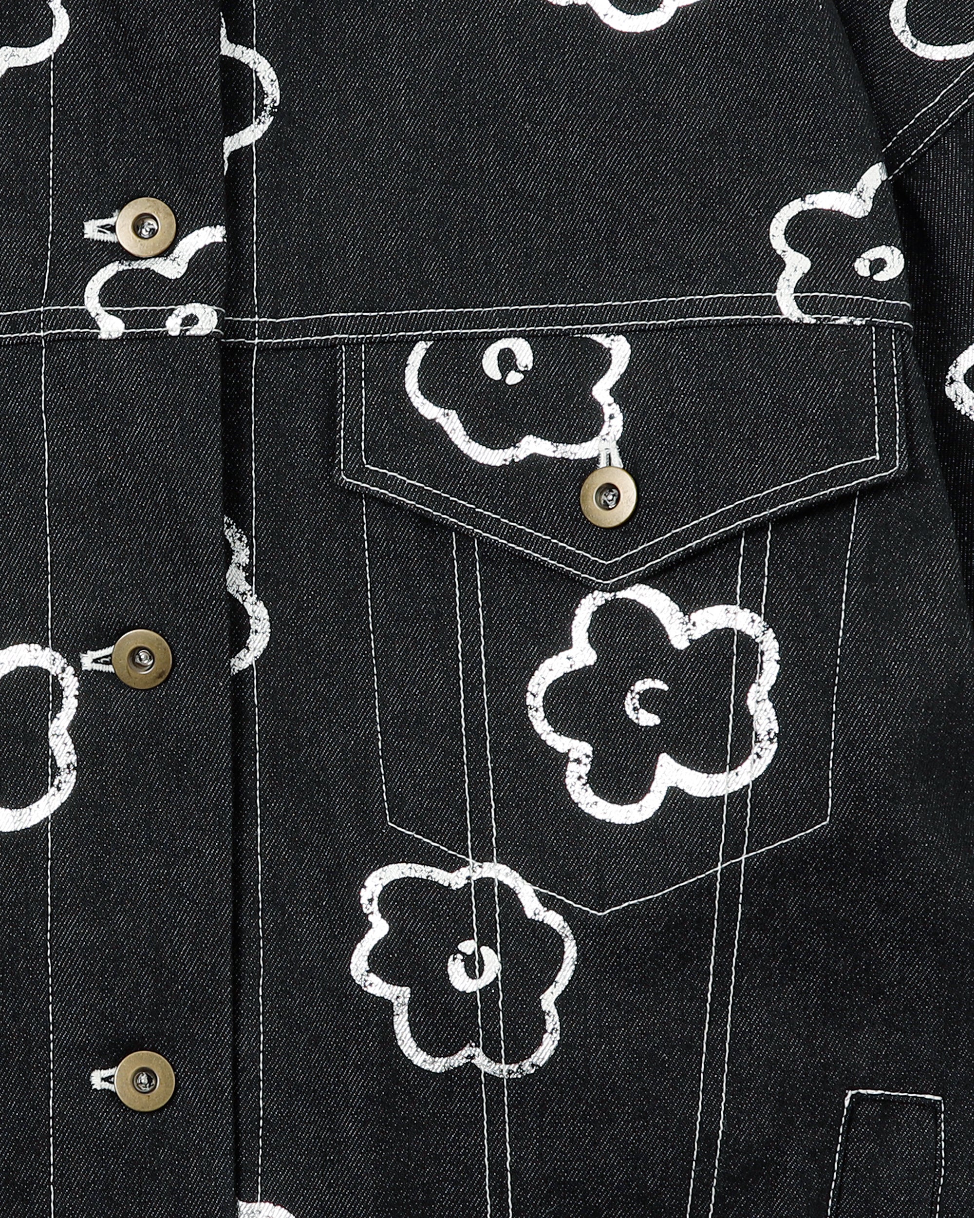 Silver flower denim jacket