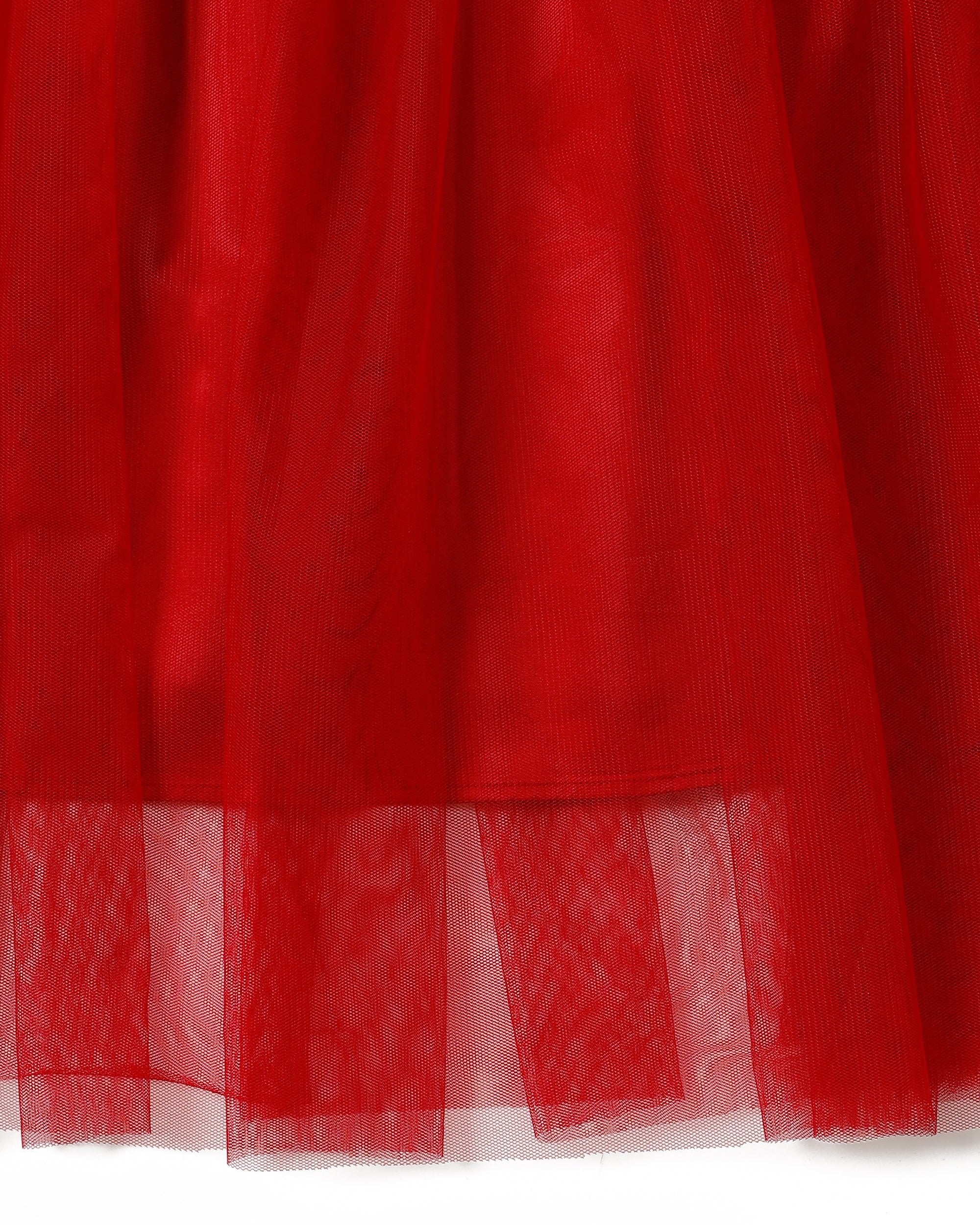 Shirring tulle skirt (blue / bordeaux)