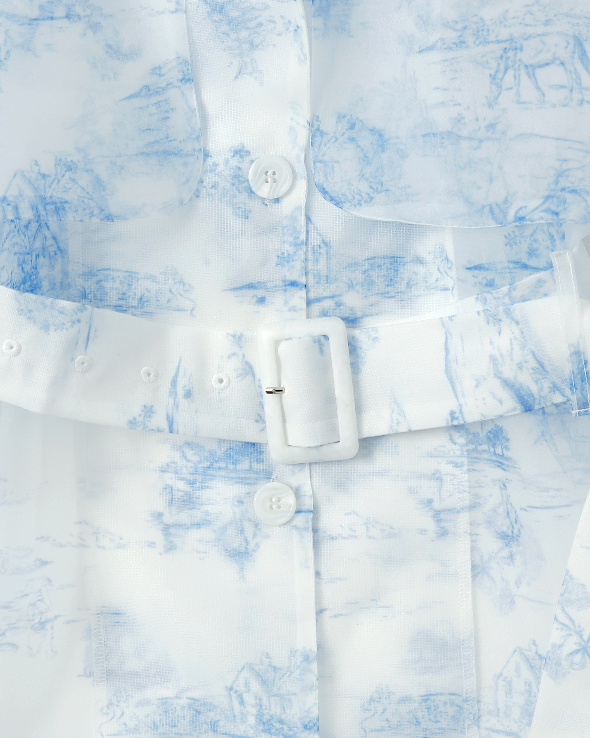 Toile de Jouy organdy dress coat dress