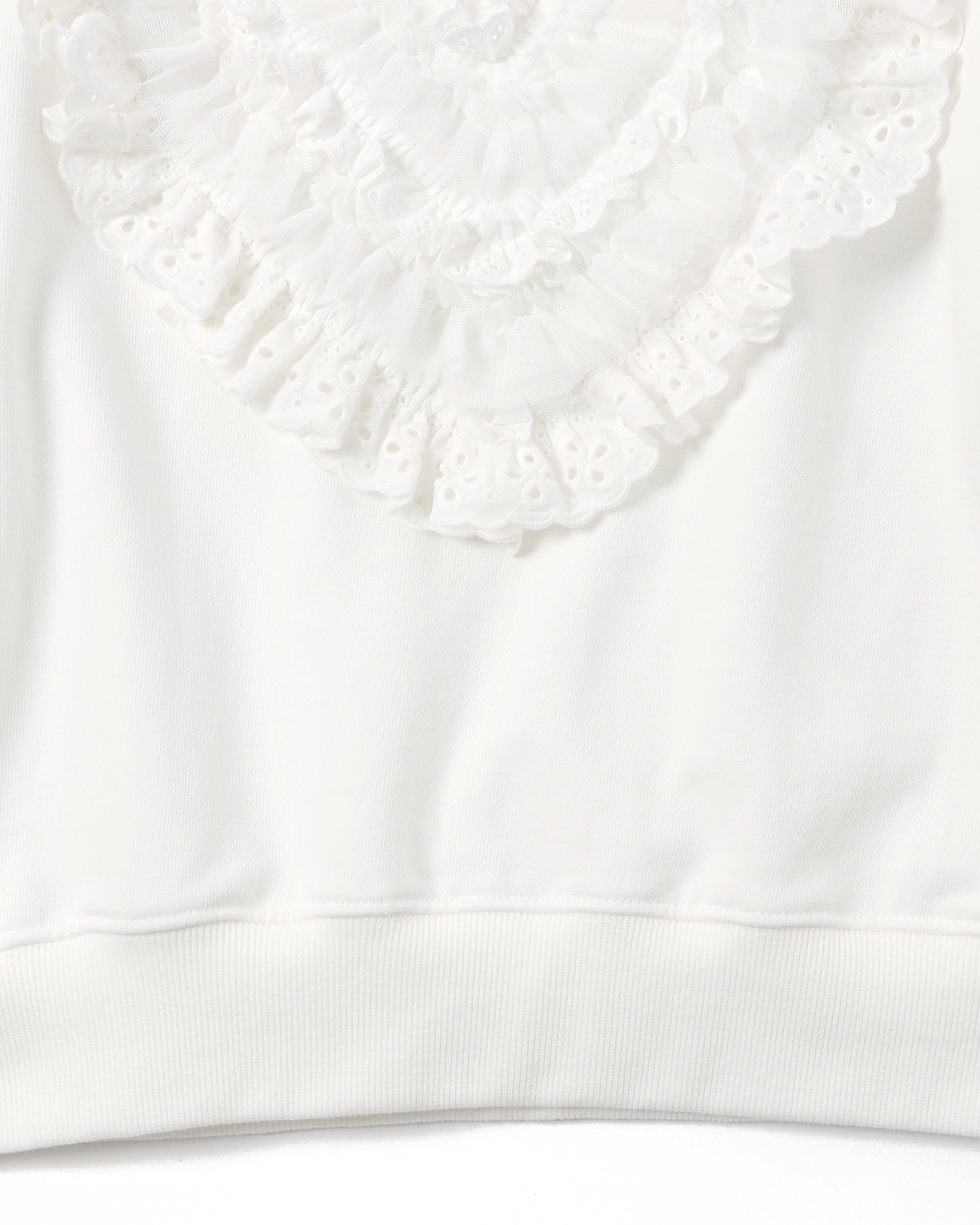 Cotton lace heart sweatshirt