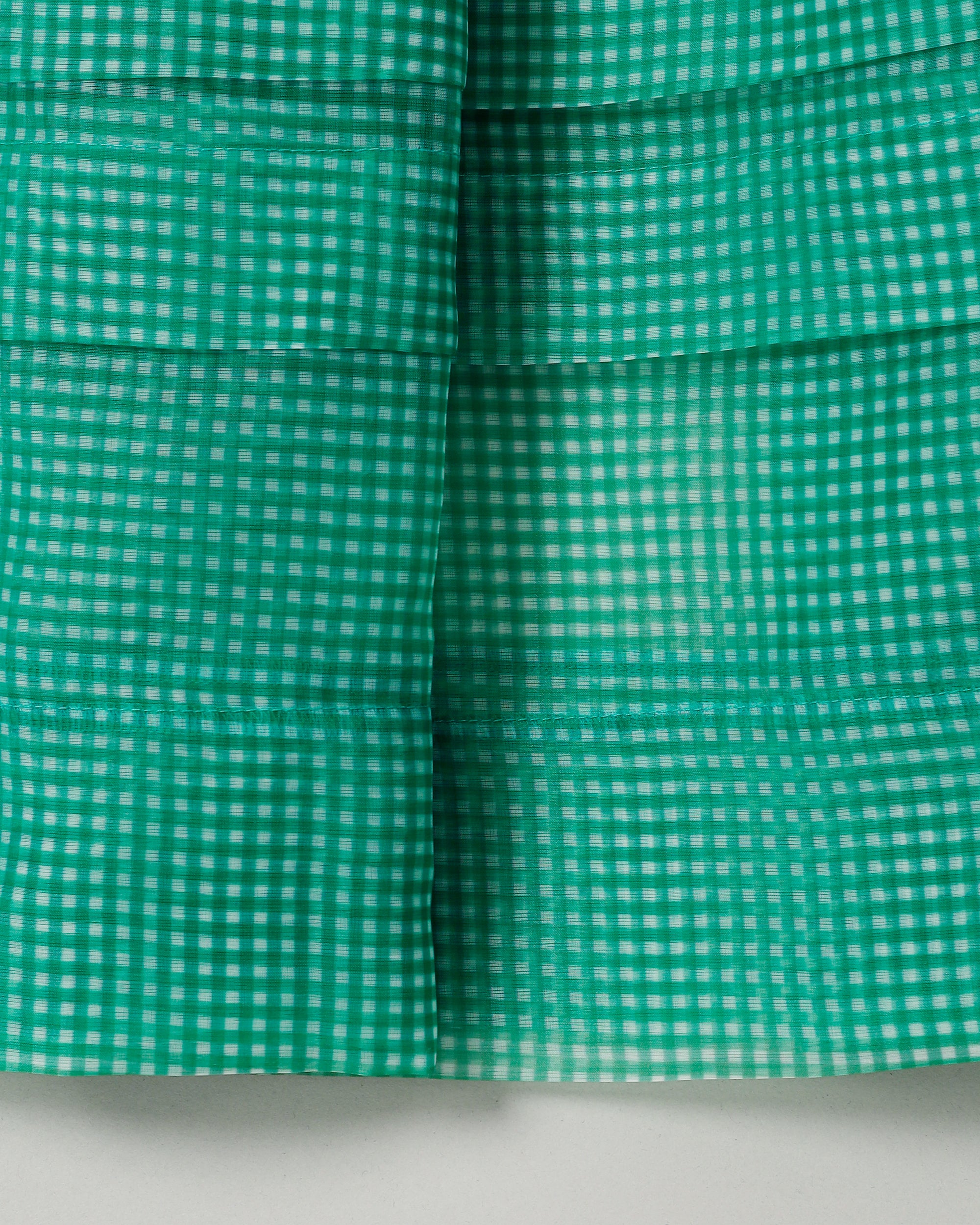 Gingham organza tuck skirt (green)