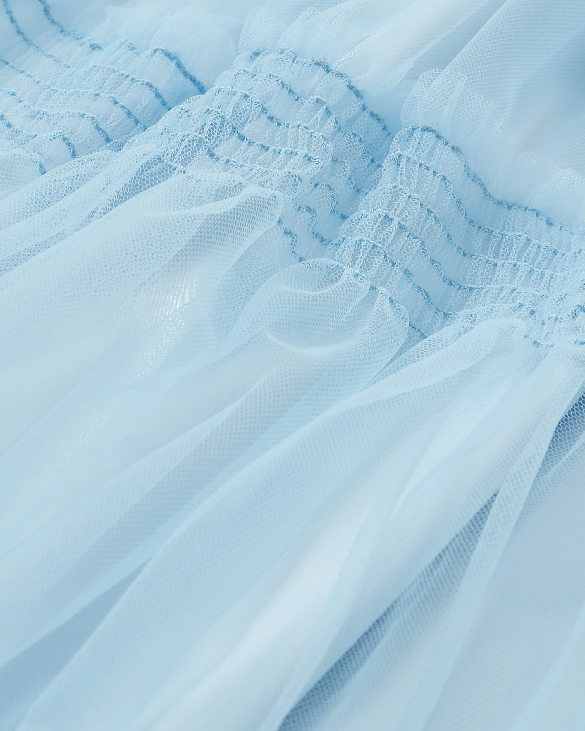 Shirring tulle skirt (blue / bordeaux)