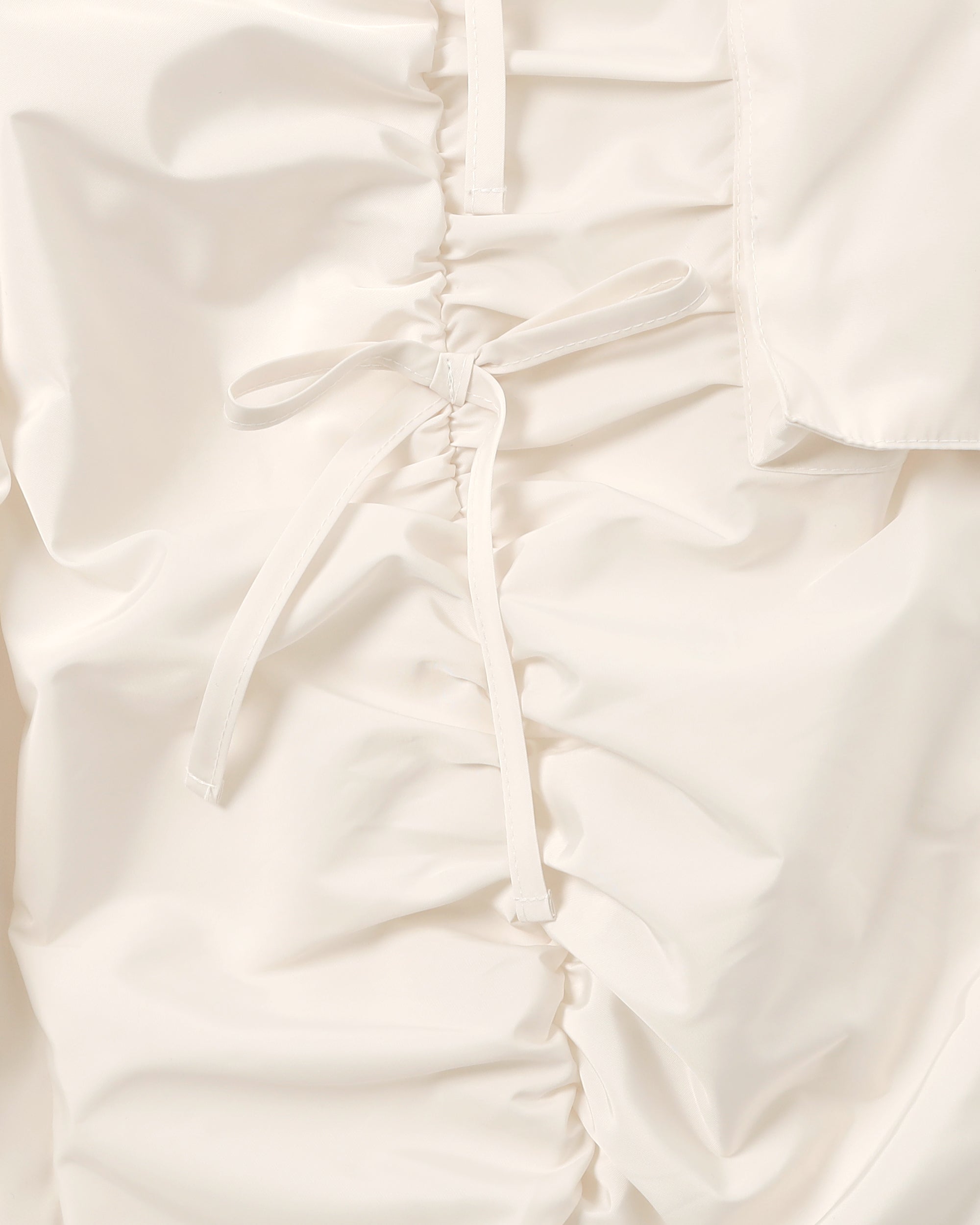 GATHER RIBBON CARGO PANTS (WHITE)