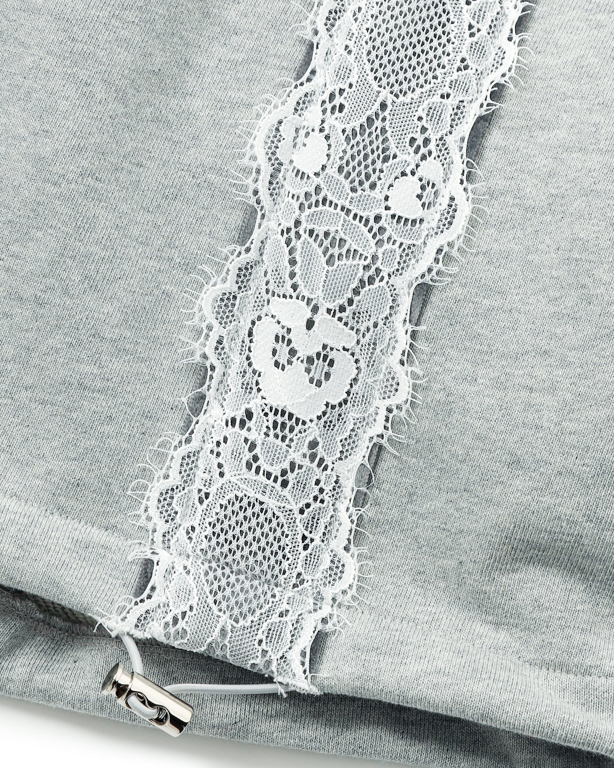 Layered-look lace sweatpants