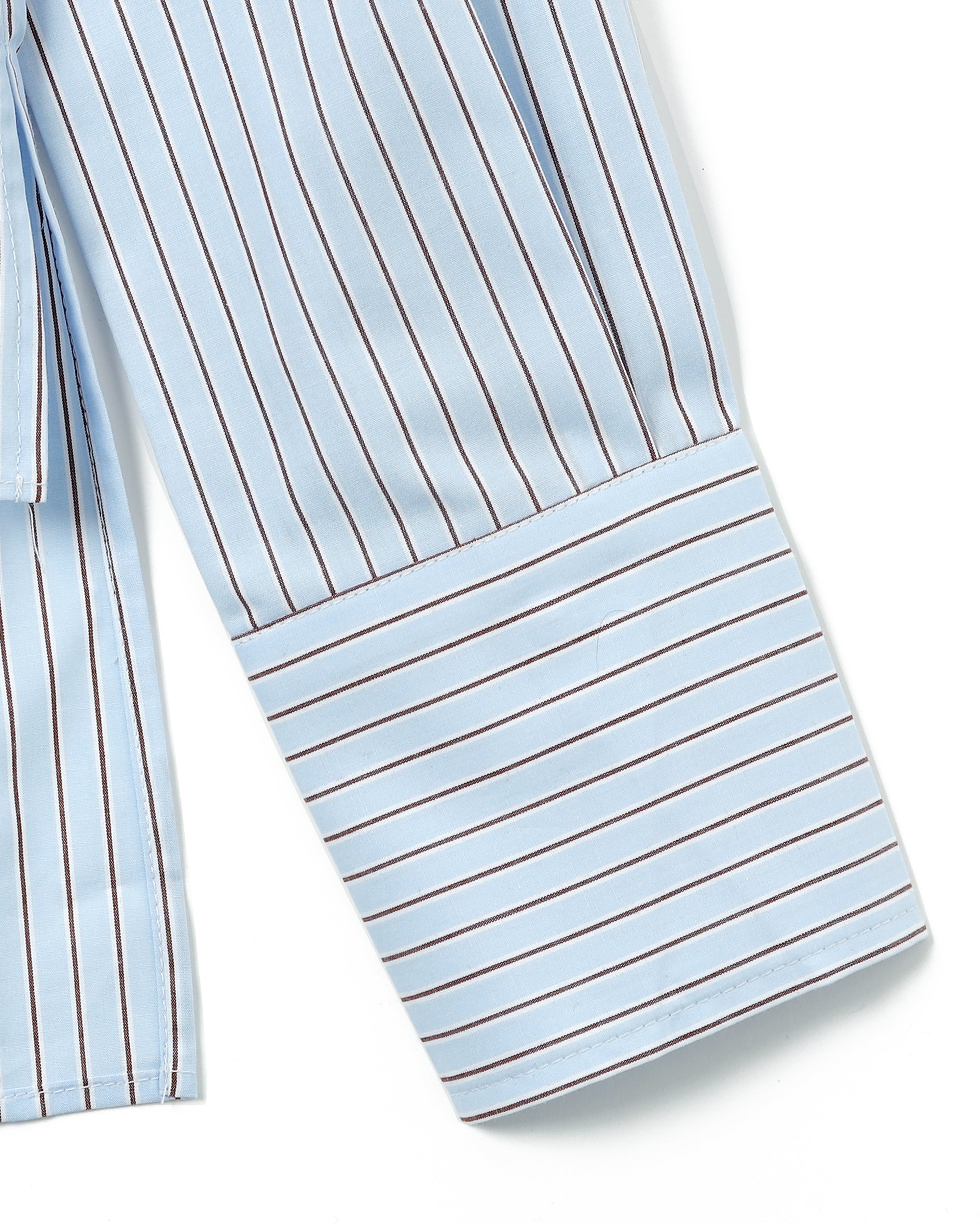 Ribbon tie blouse (stripe)