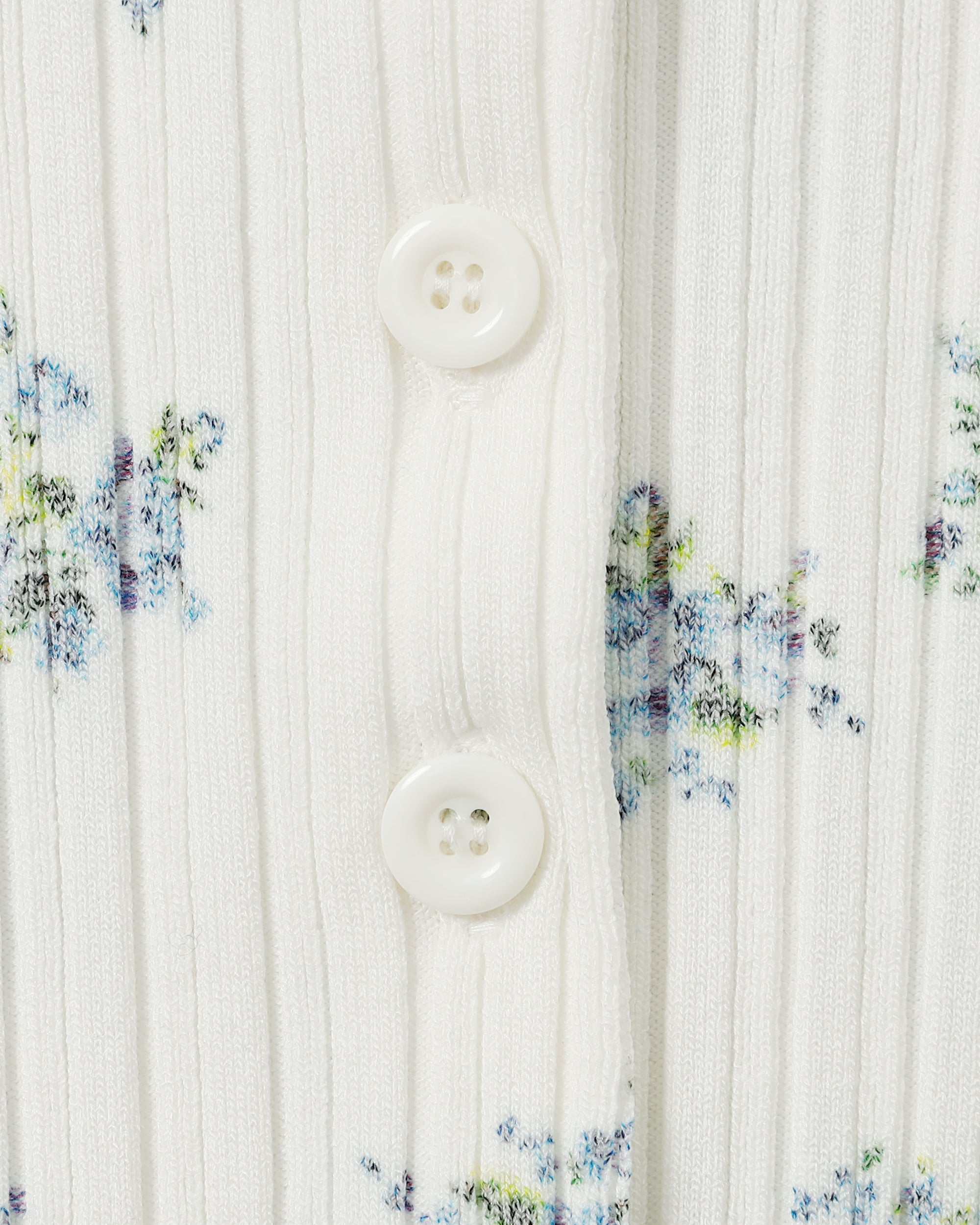 Blue flower rib knit cardigan