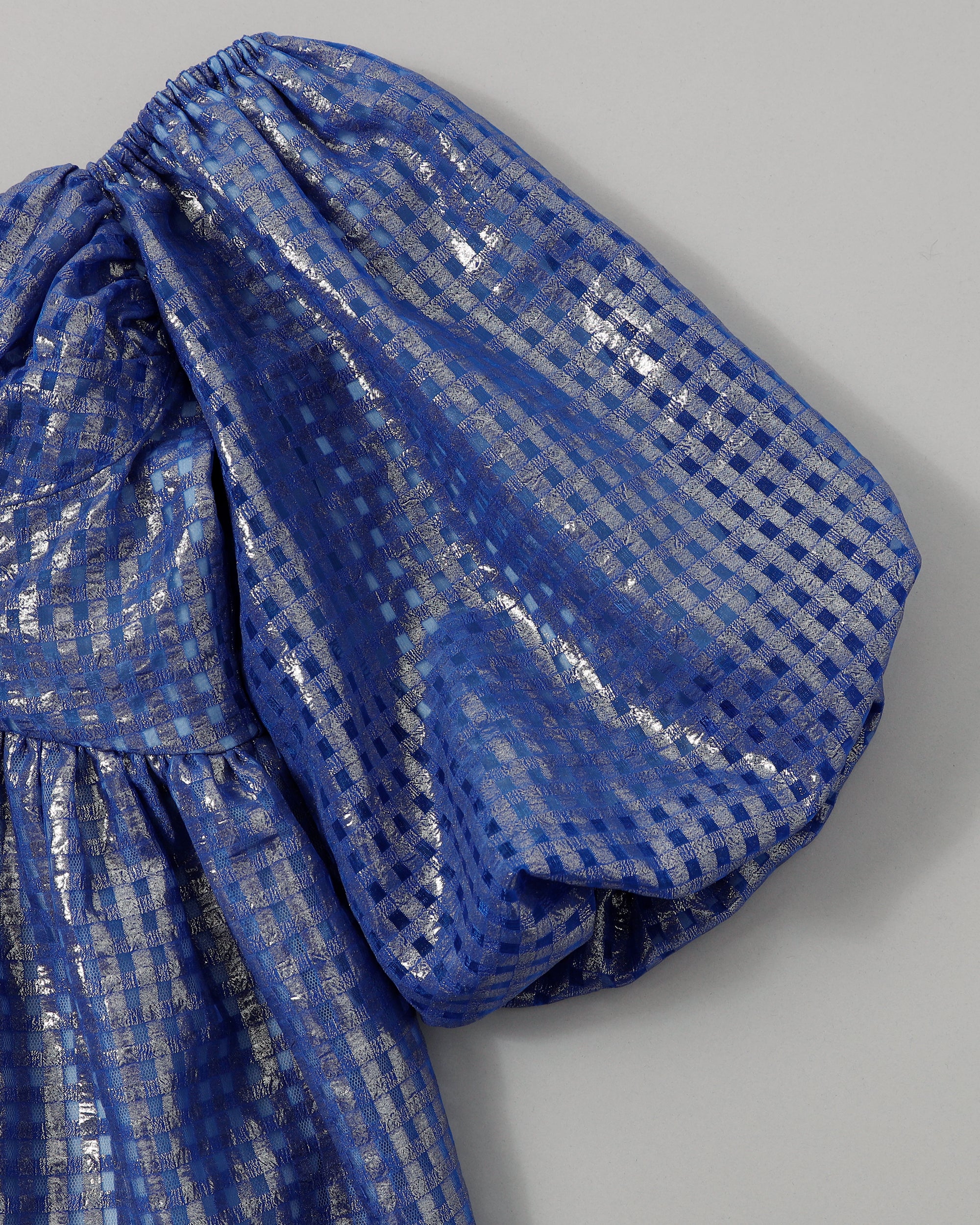 Metallic gingham mini dress