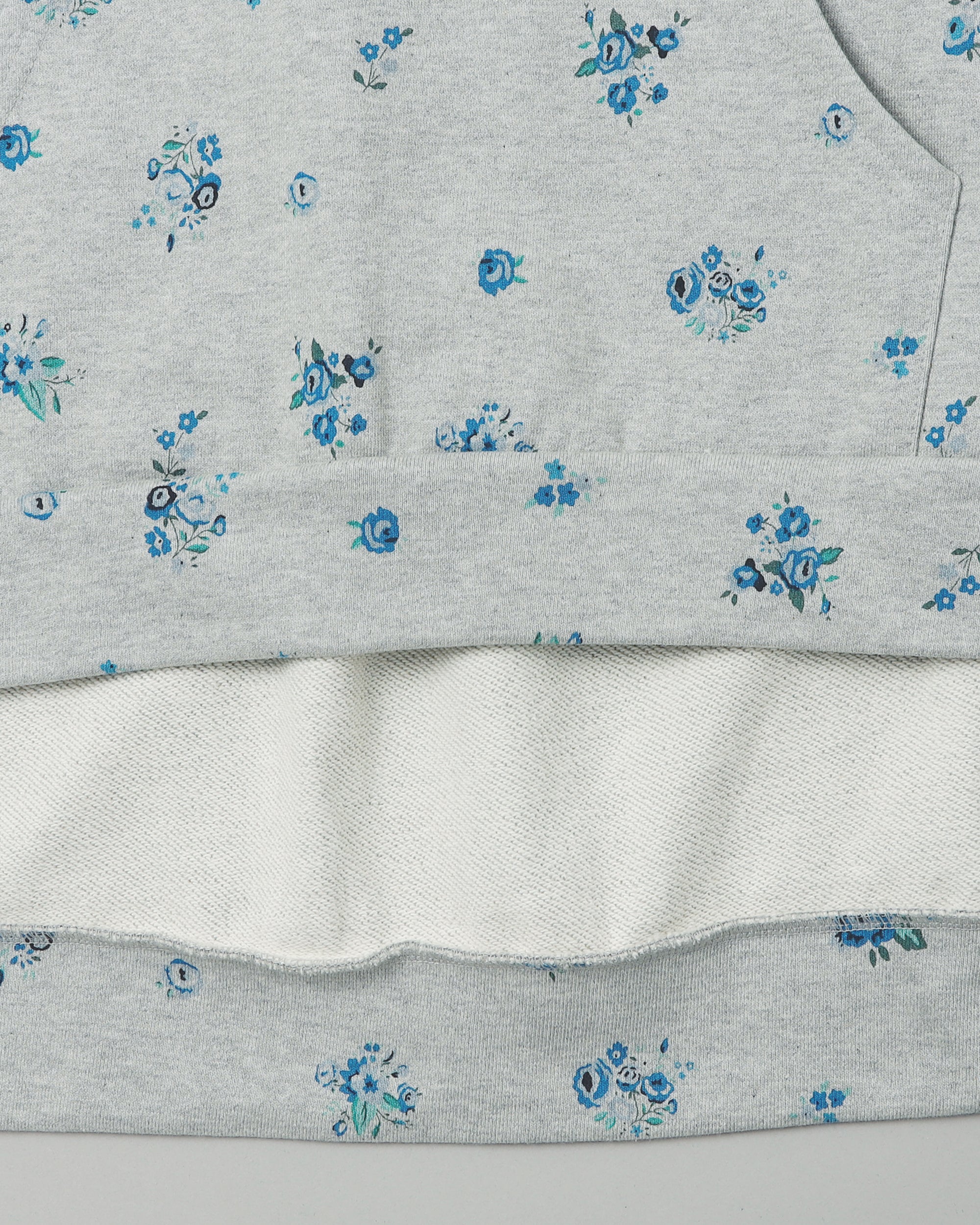 Blue flower print hoodie