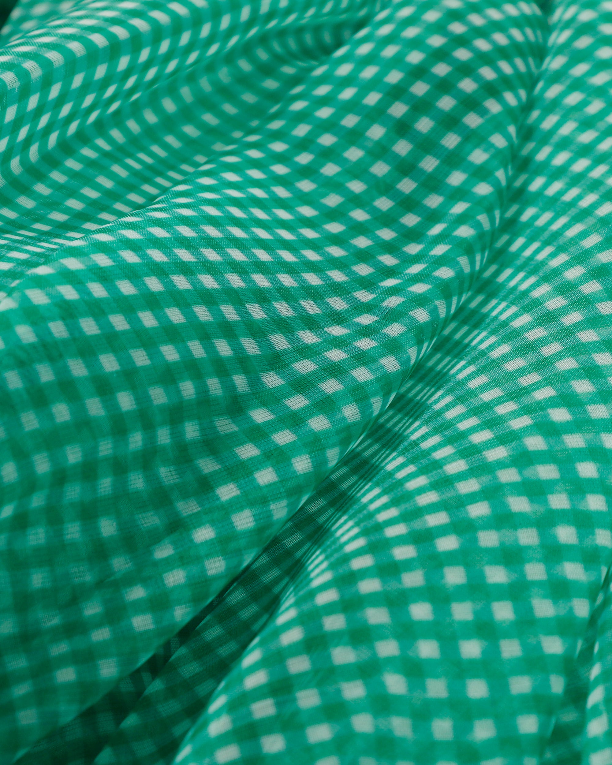 Gingham organza tuck skirt (green)