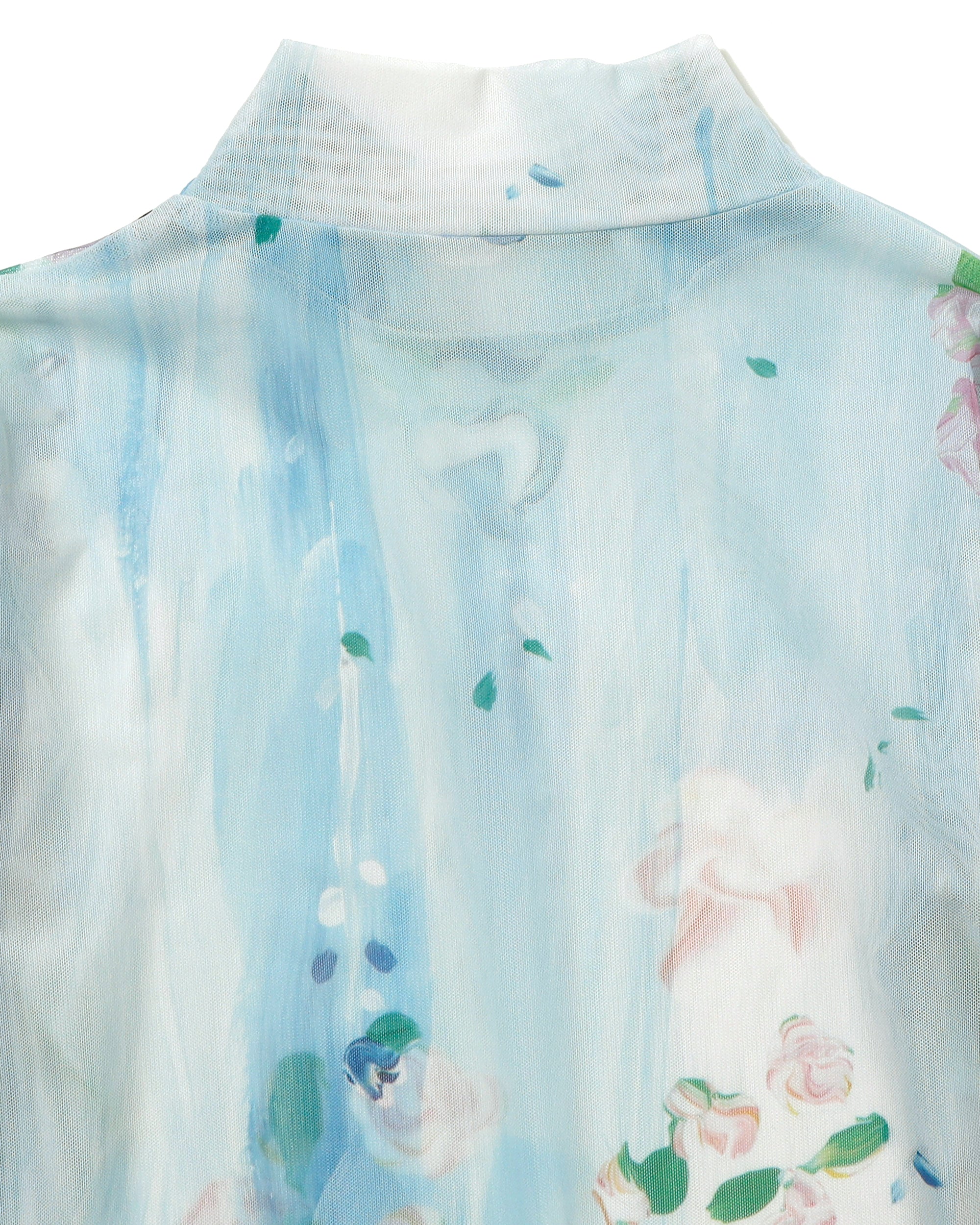 Blooming flowers see-through tops