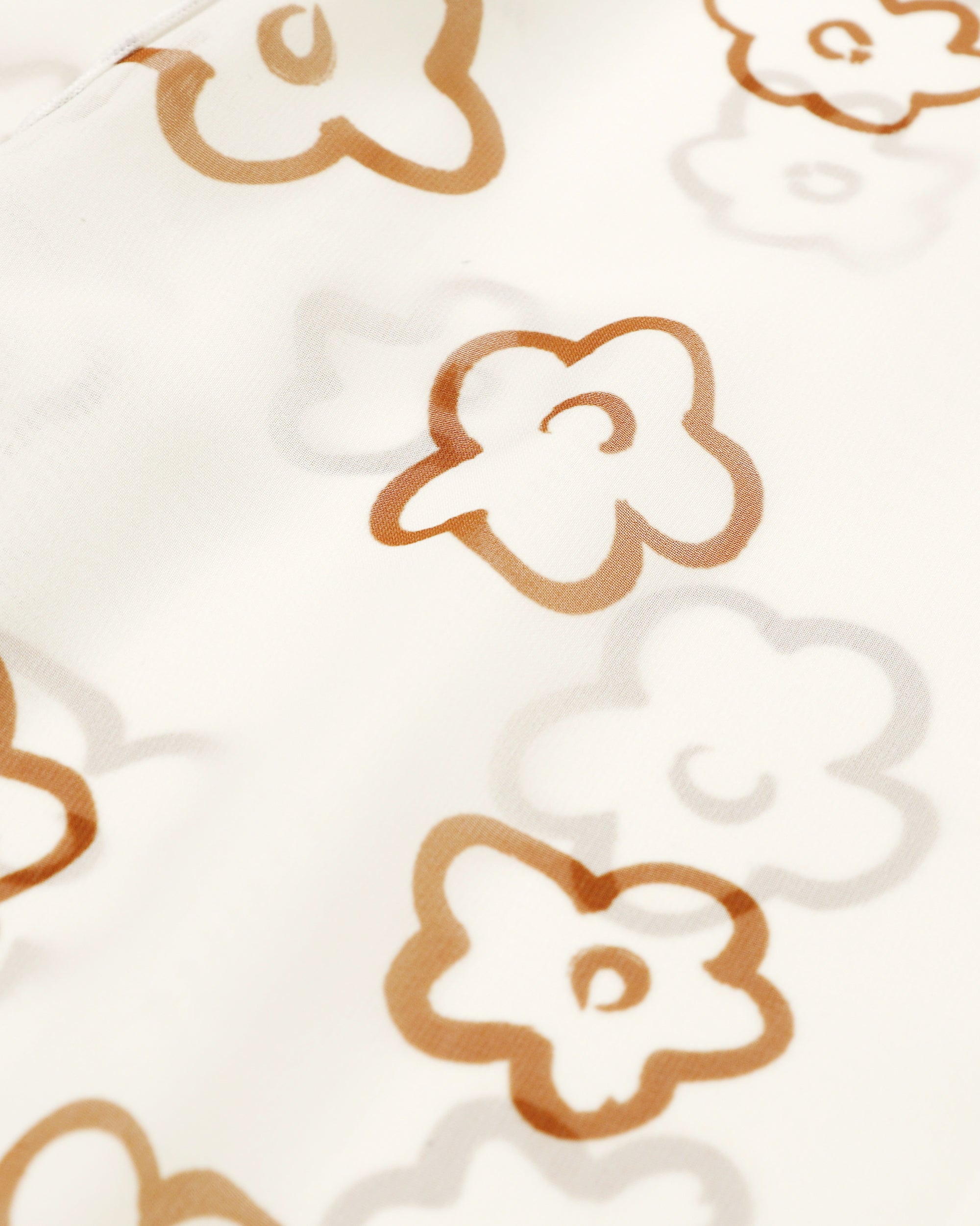 Flower graffiti see-through tops (Brown)