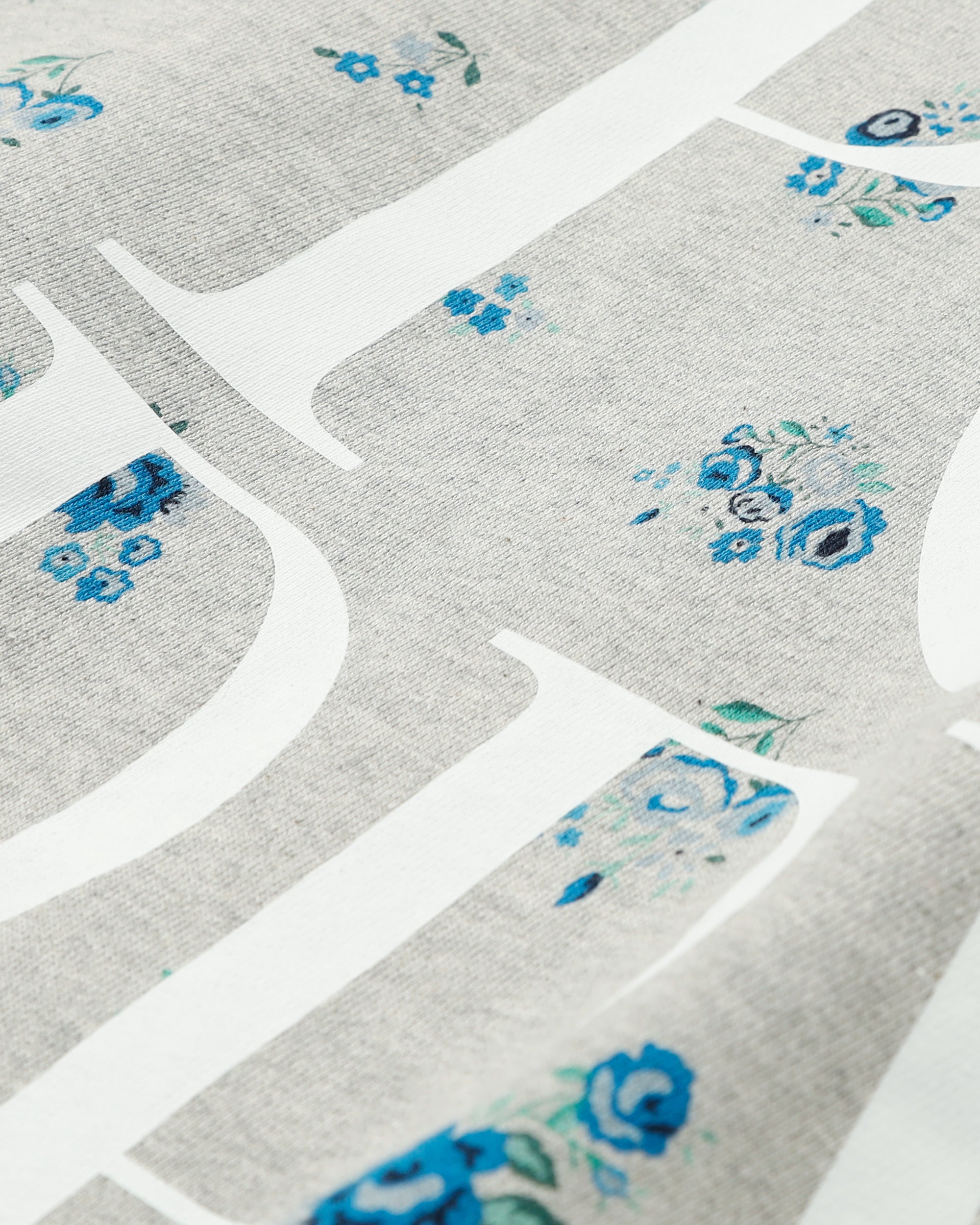 Blue flower print logo sweatshirt