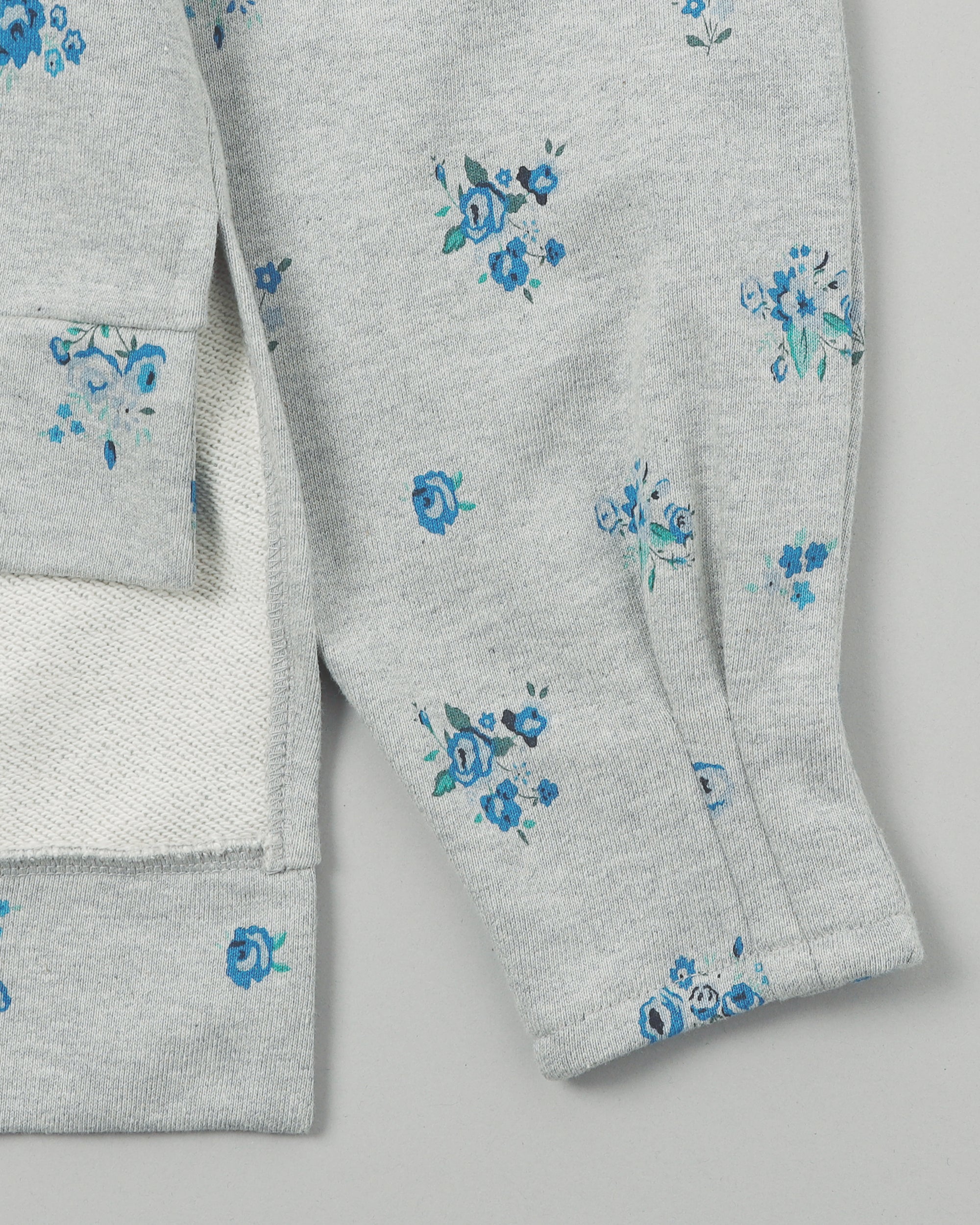 Blue flower print hoodie