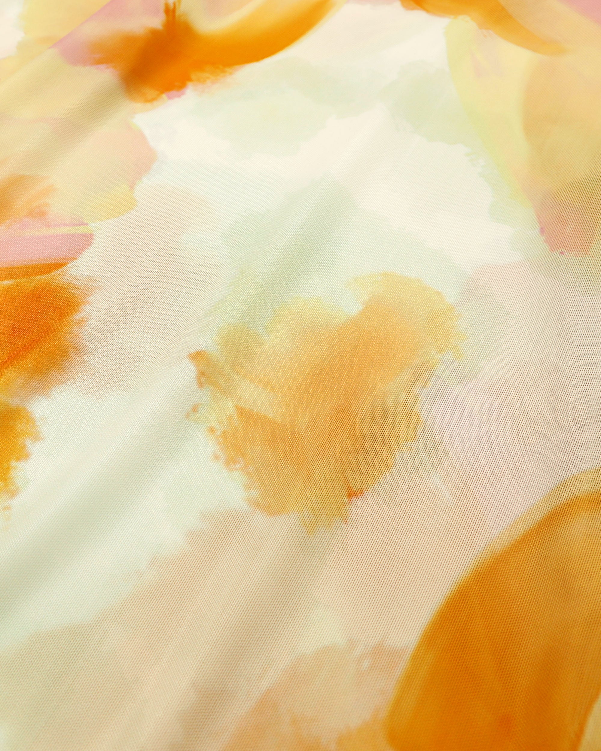 Warm colors mix see-through tops (High neck)