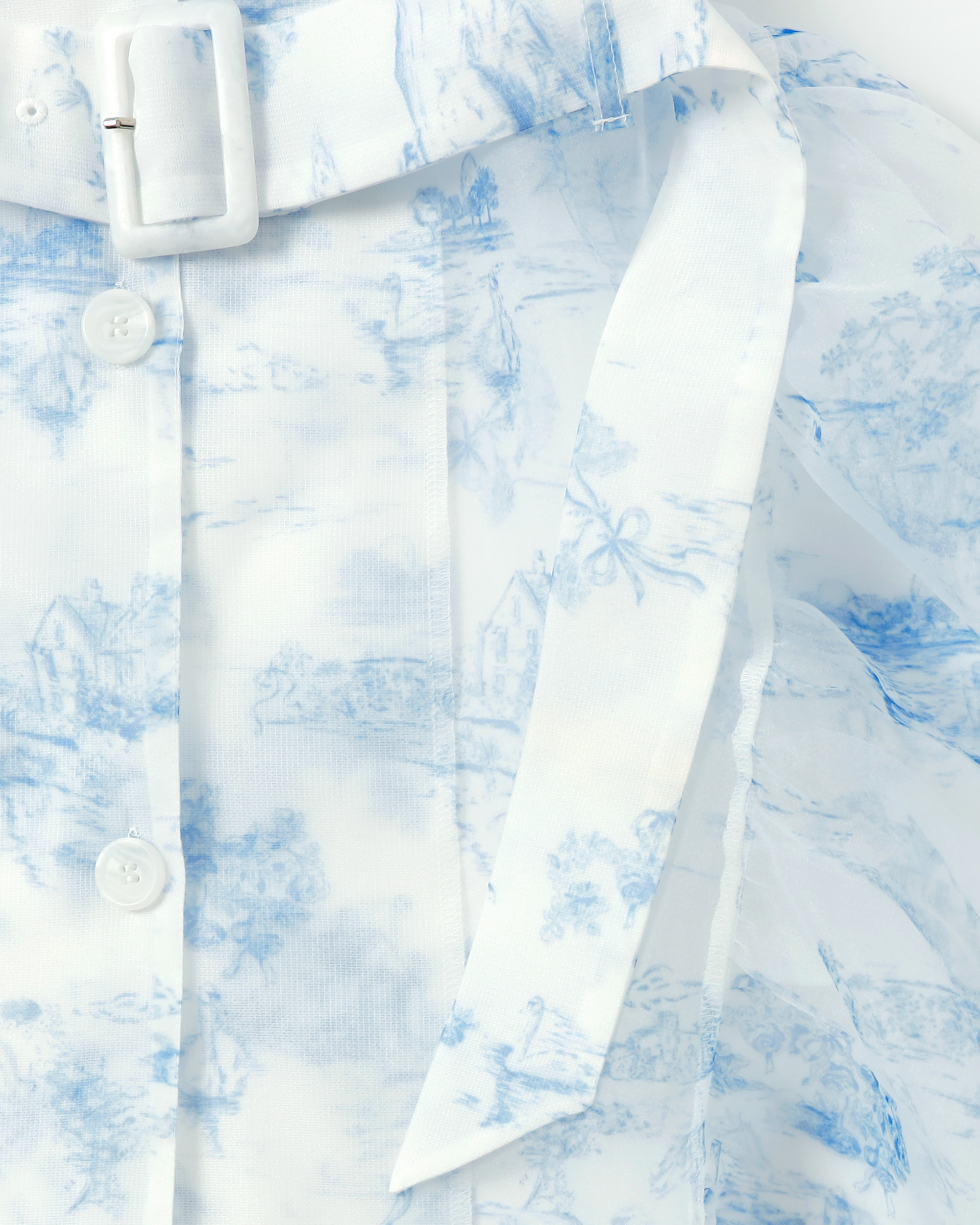 Toile de Jouy organdy dress coat dress