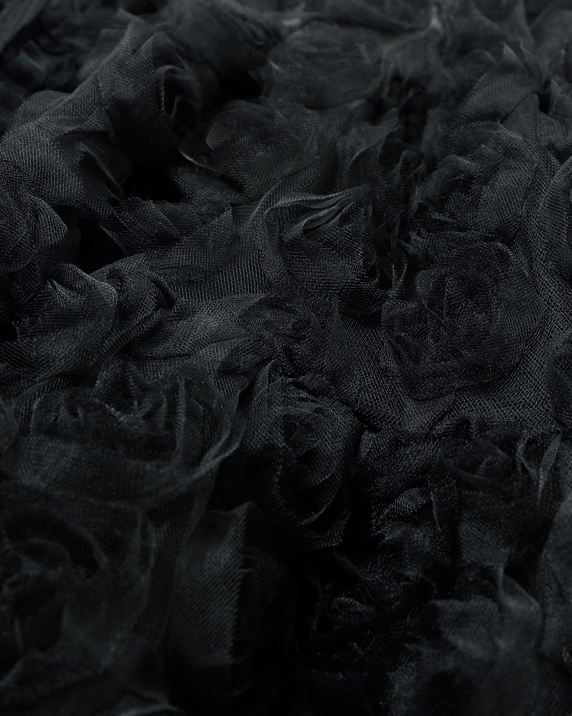 Flower tulle tiered bolero (black)