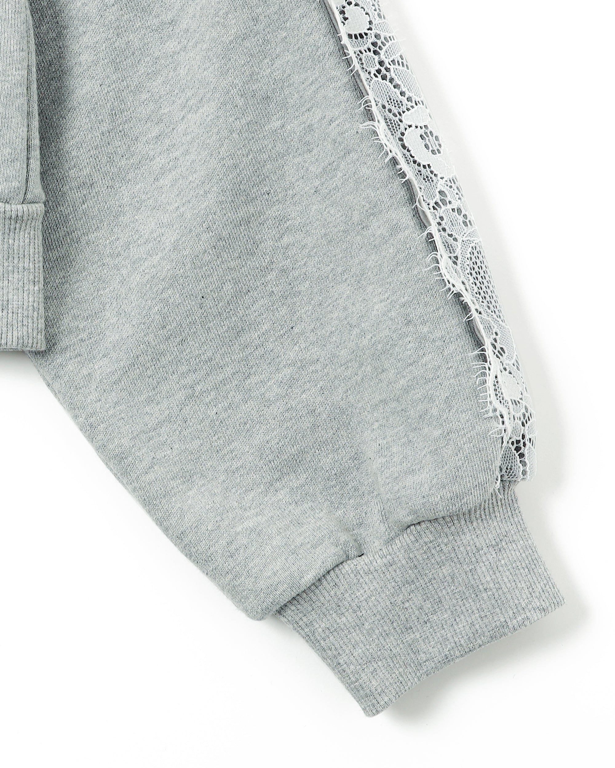 Lace zip sweatshirt