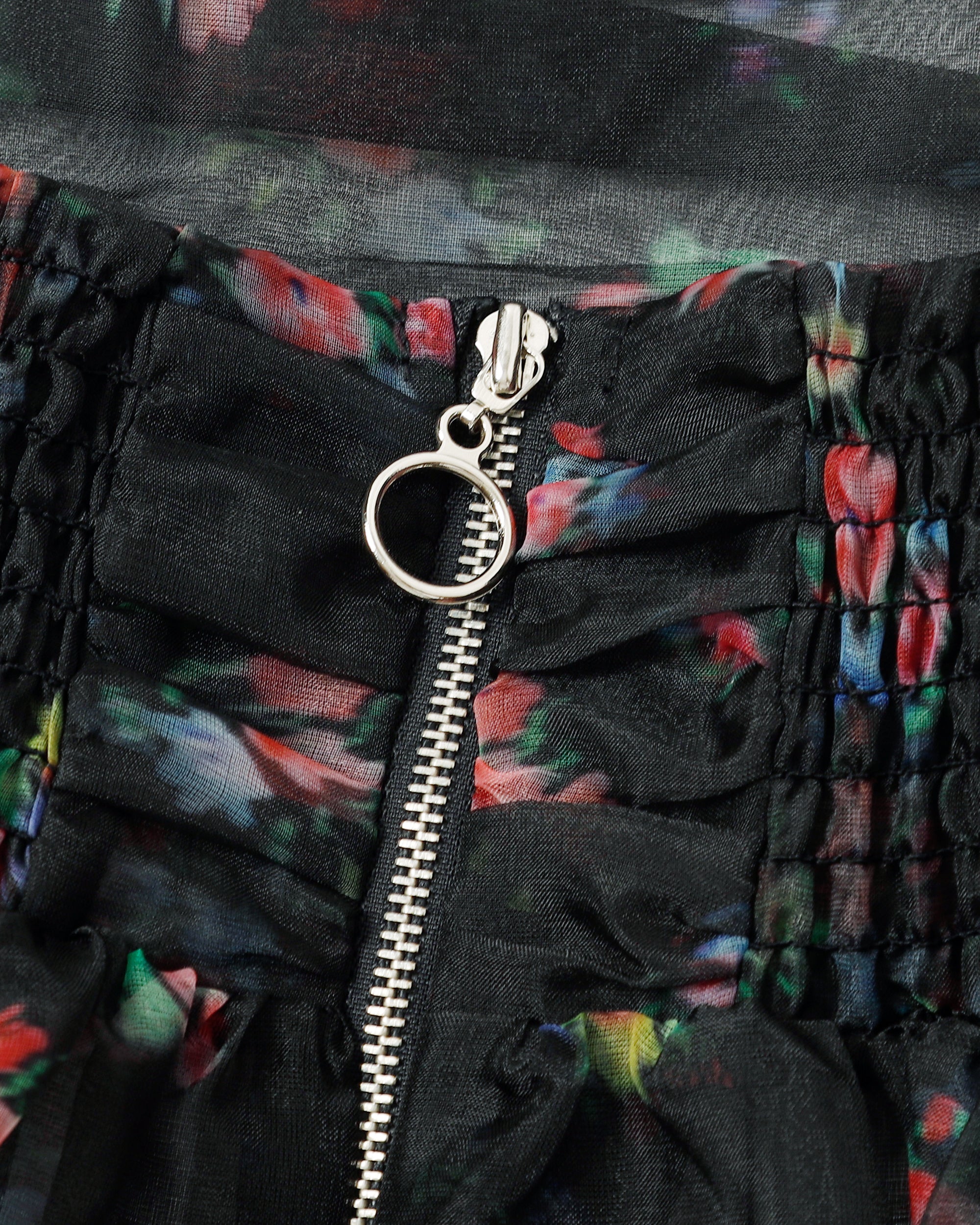 Blur flower organdy cami dress (black)