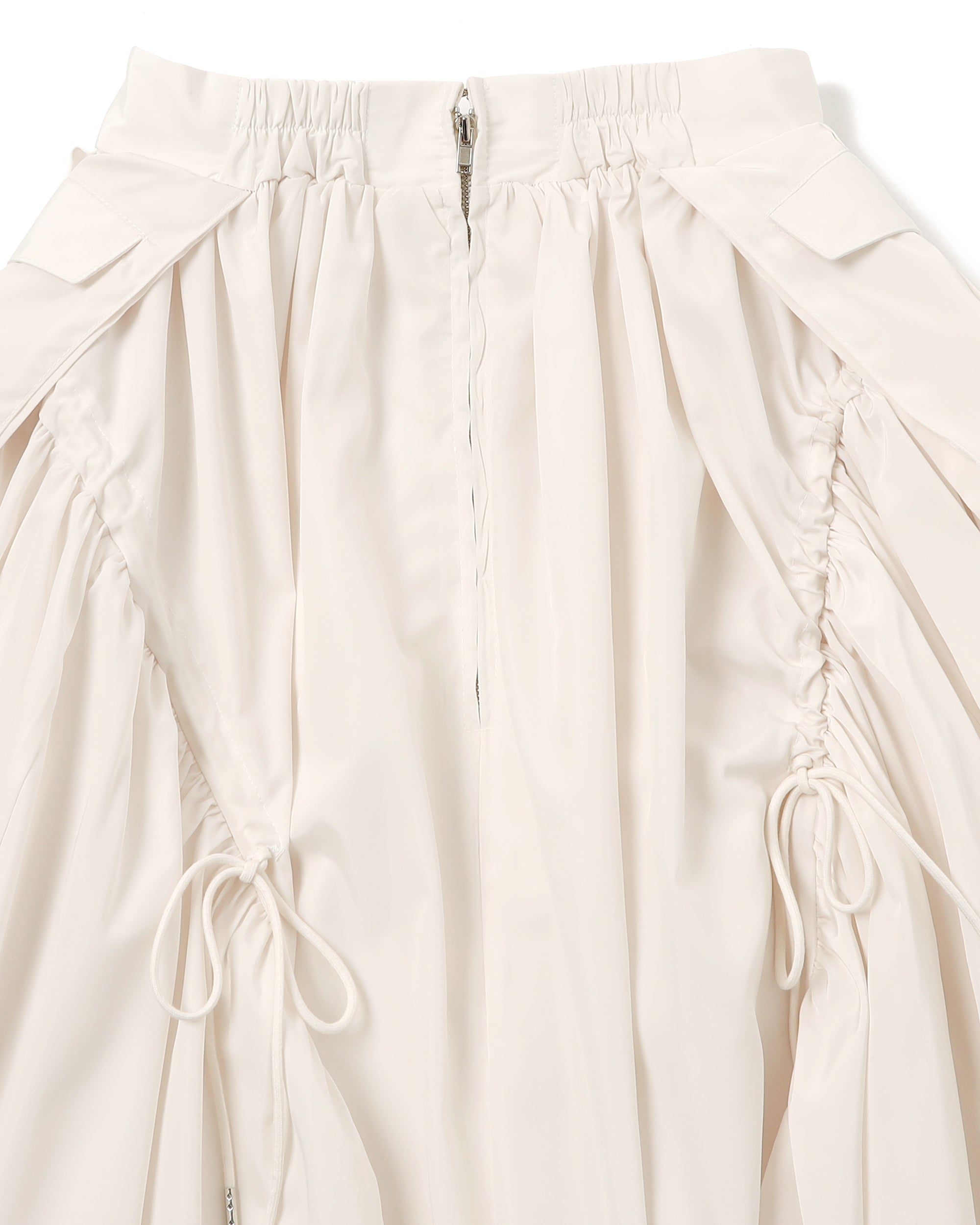 BIG POCKET GATHER SKIRT (WHITE)