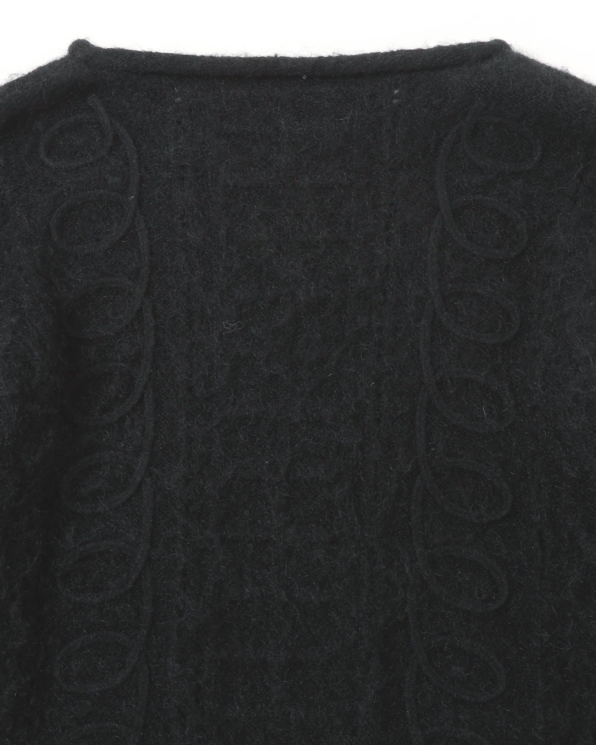 Kurukuru ribbon loose knit (black)