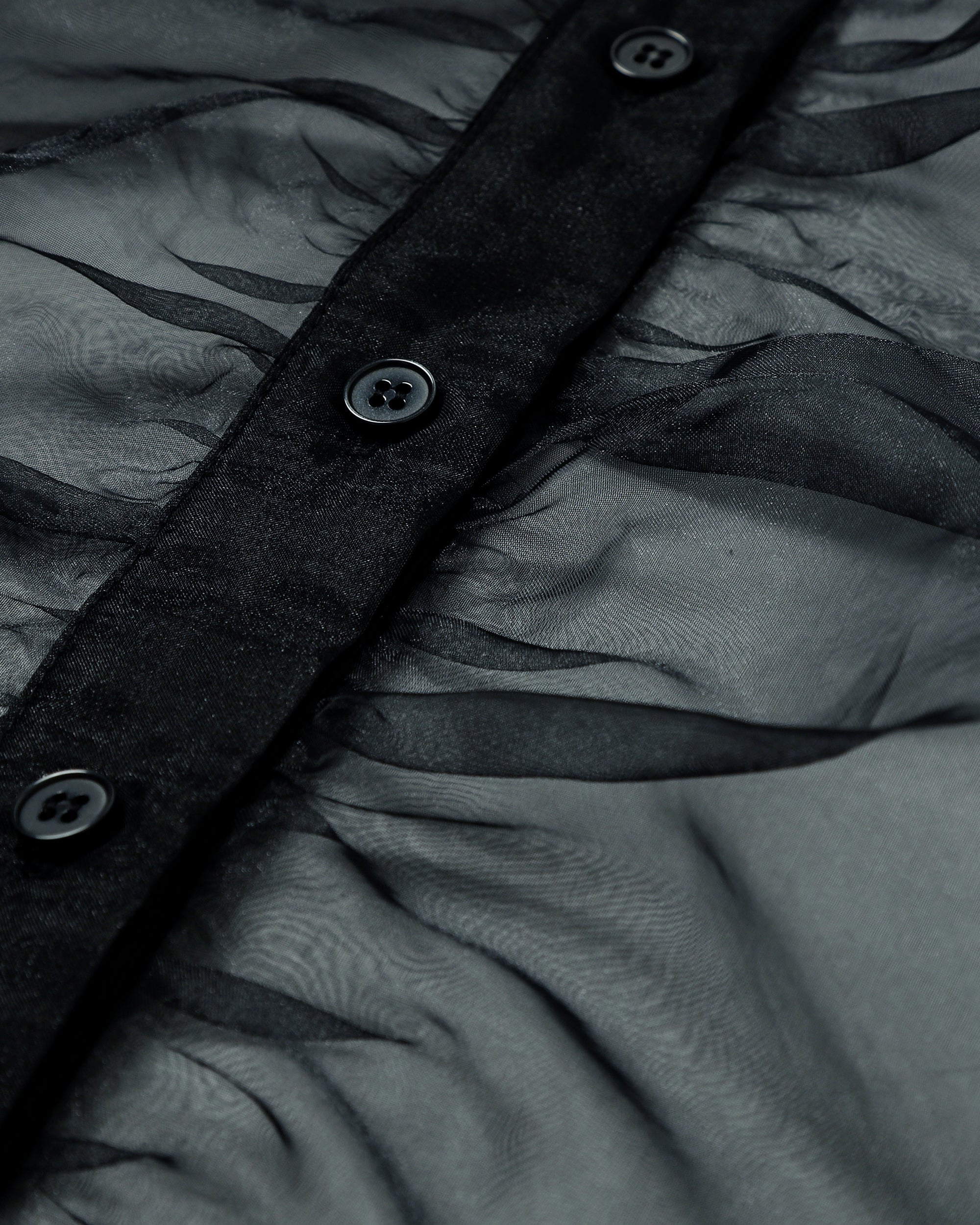 Ribbon tie blouse (black)