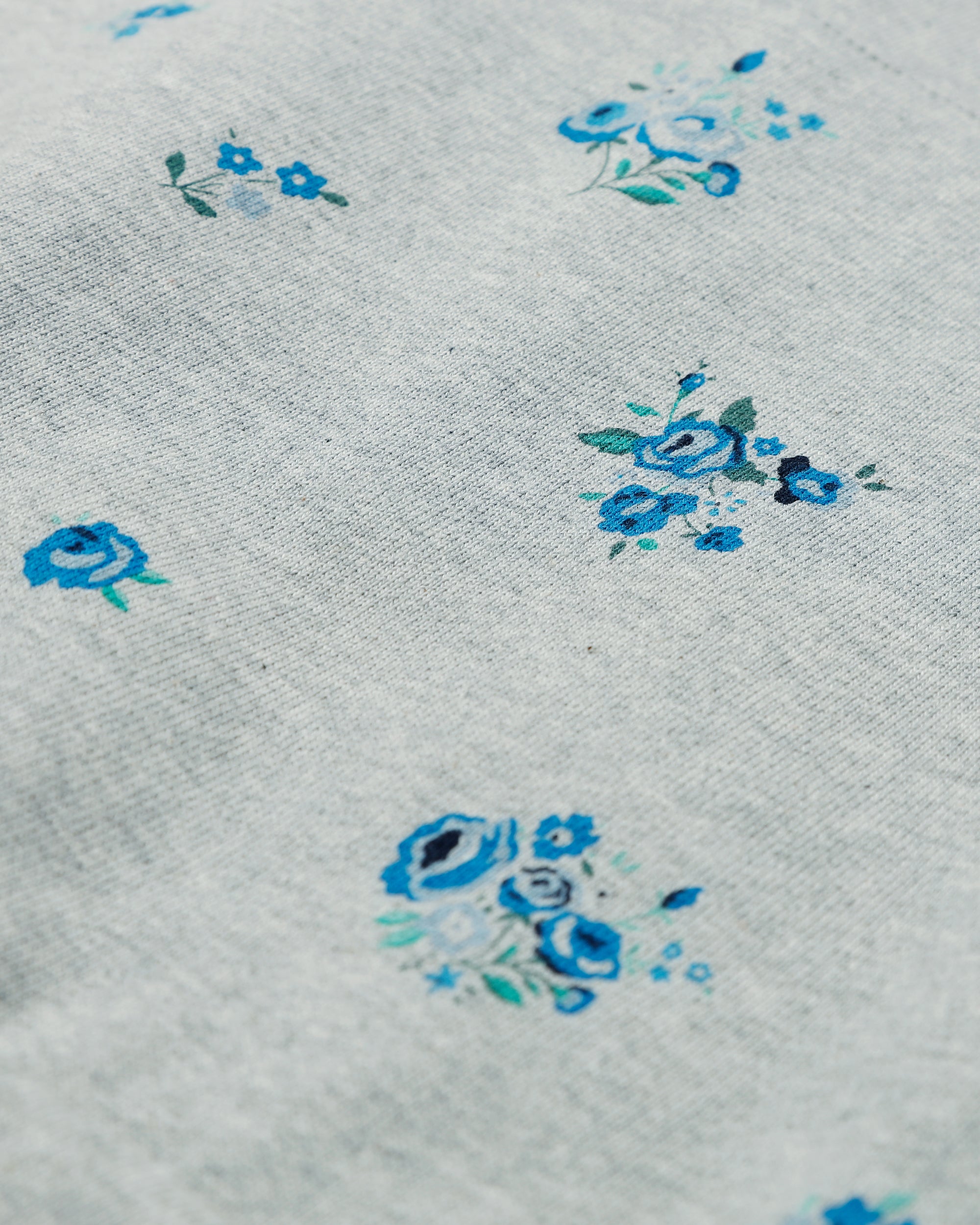 Blue flower print hoodie