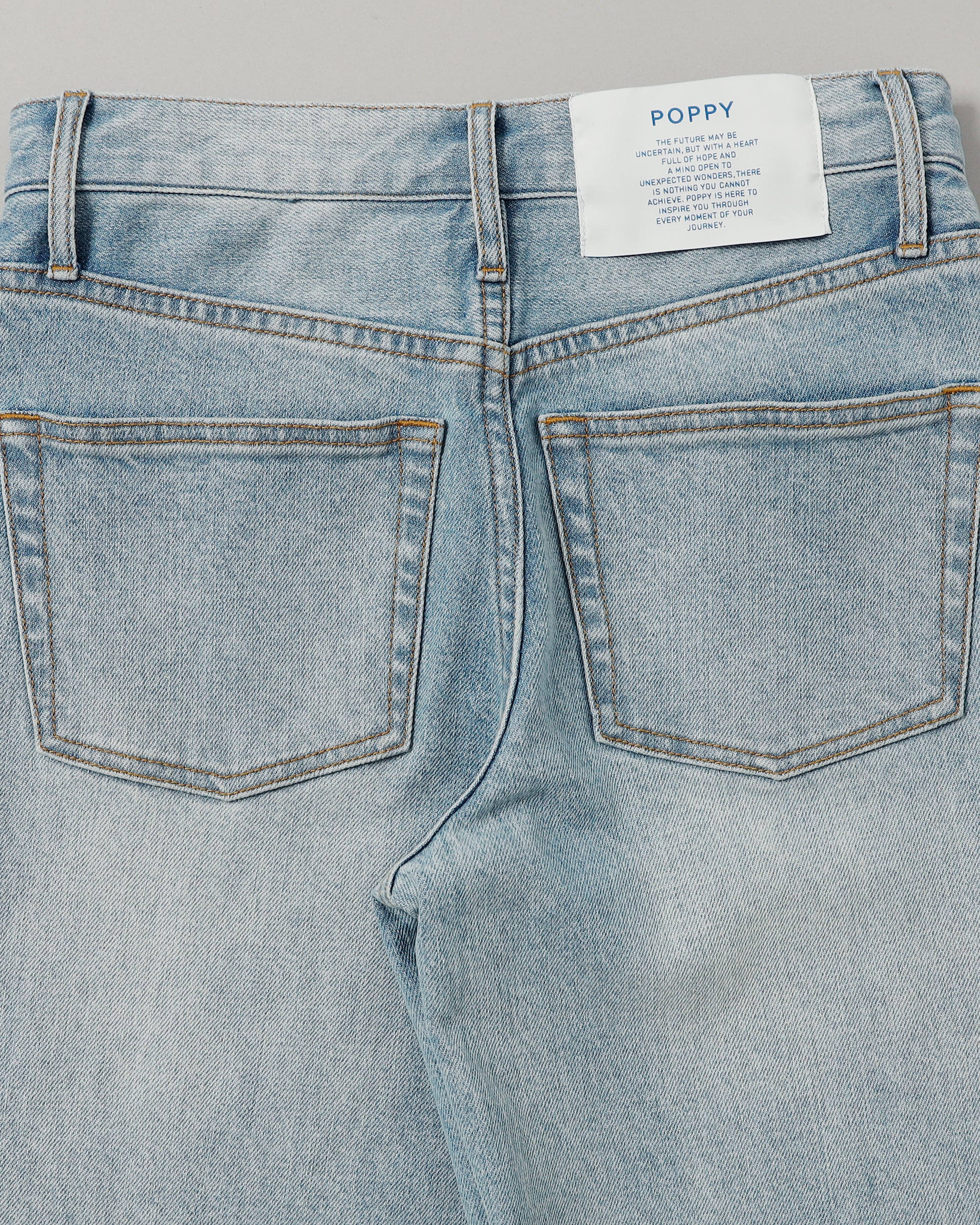 Semi-flare denim pants