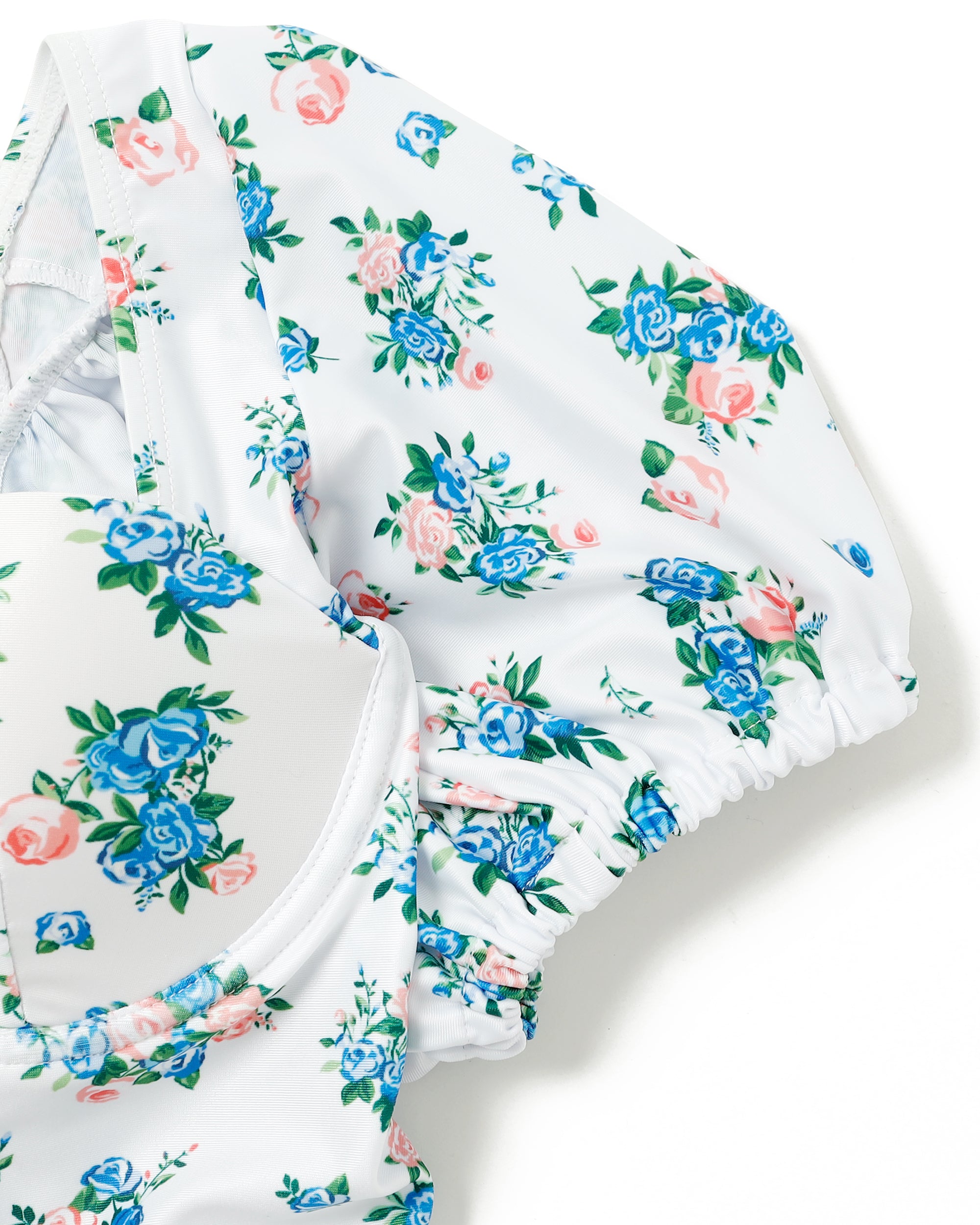 flower puff sleeve bikini