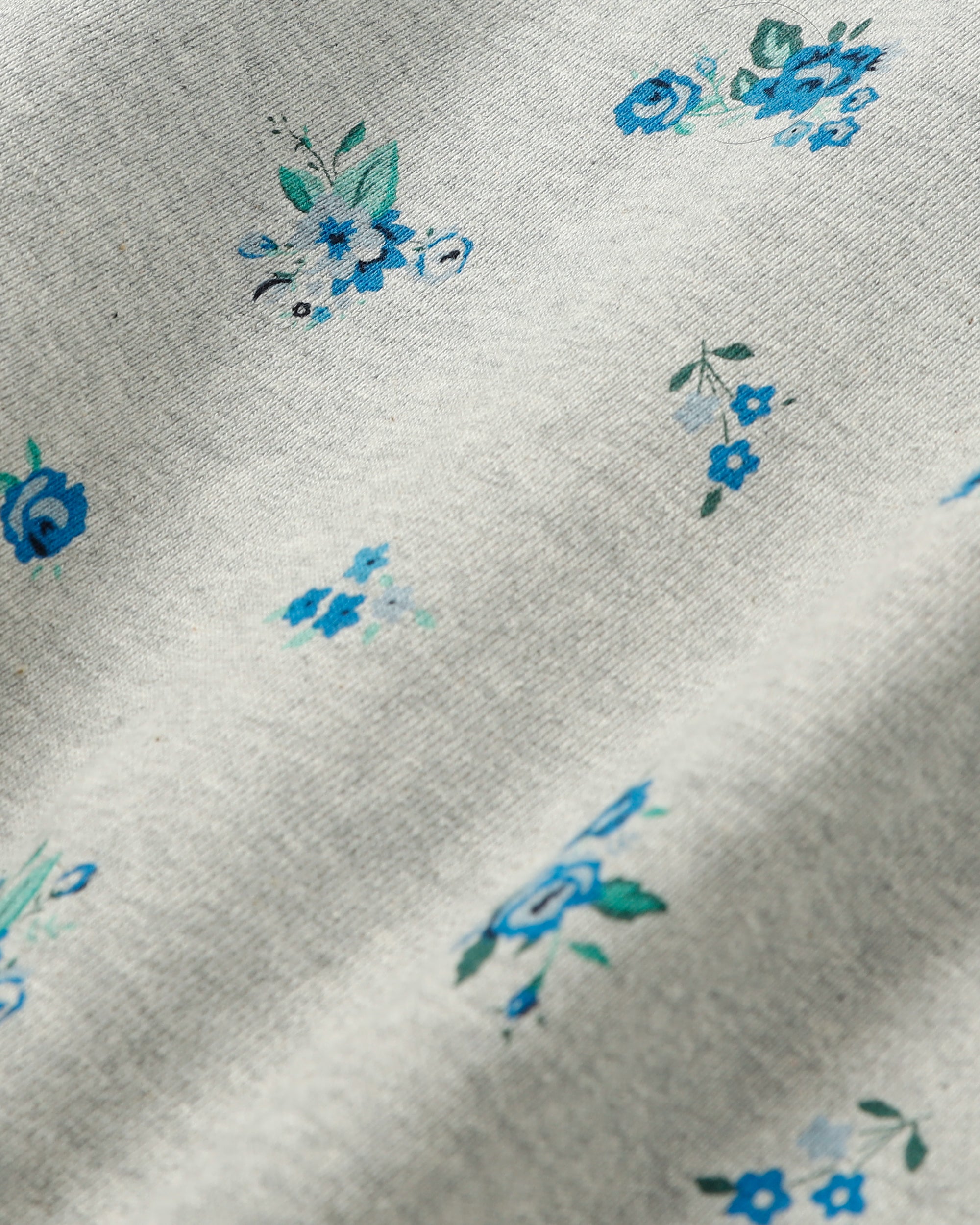 Blue flower print logo sweatshirt