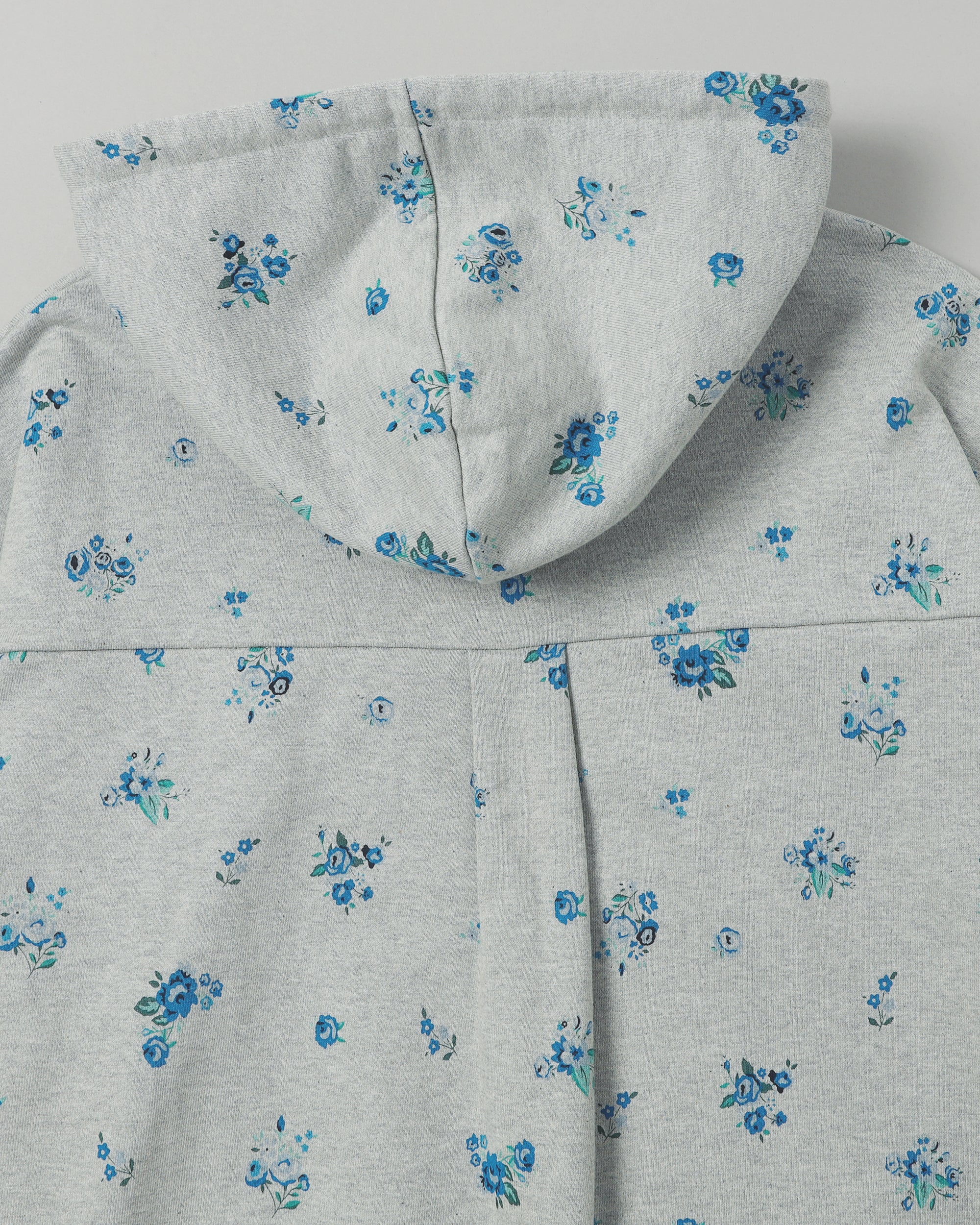 Blue flower print hoodie
