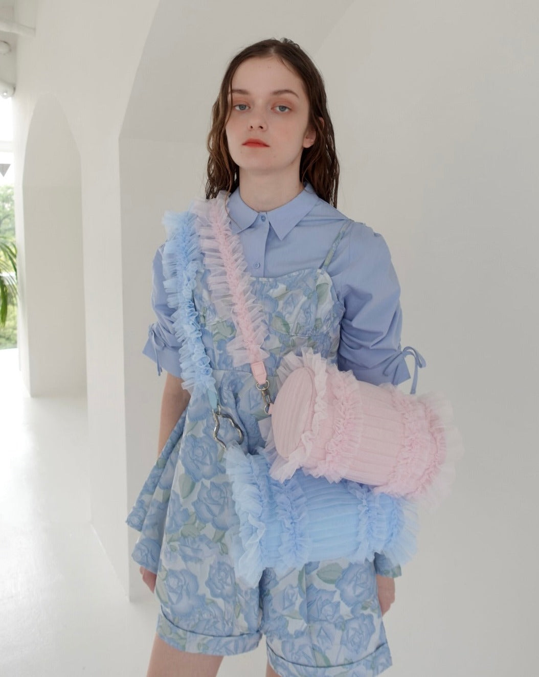 CANDY PUFF SLEEVE SHIRT(BLUE)