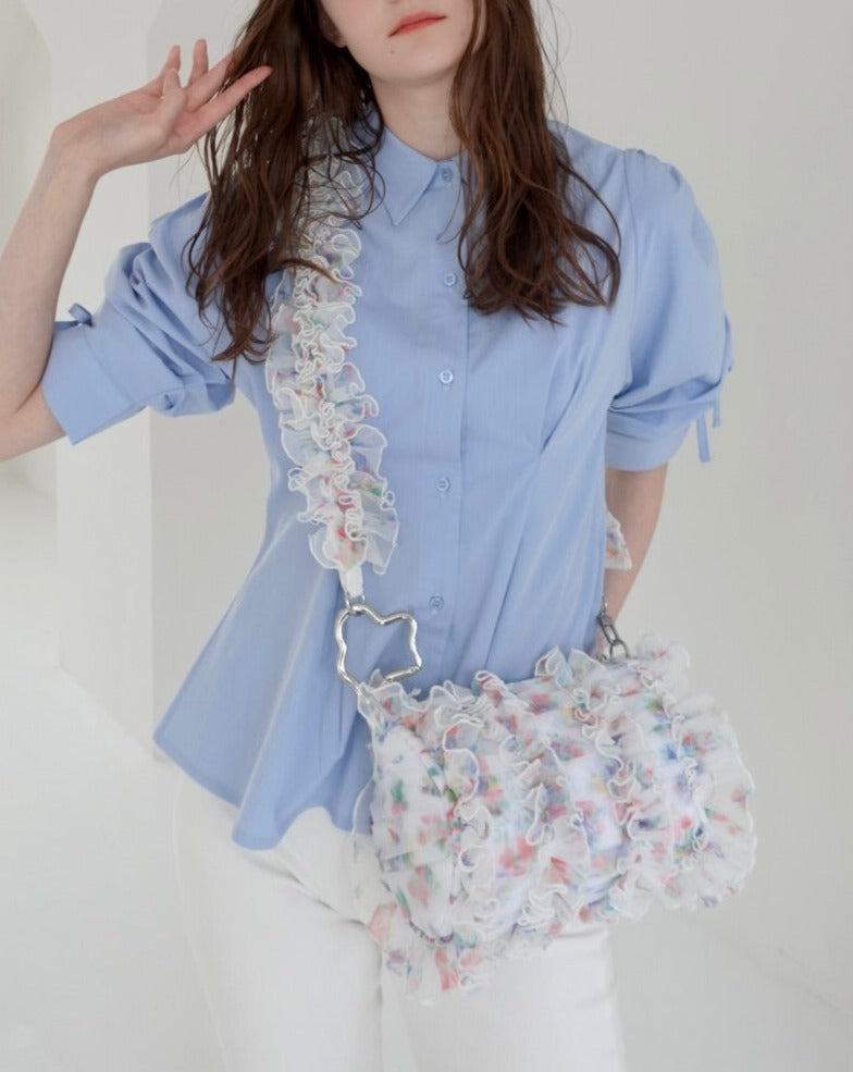 Tulle frill bag (floral pattern)