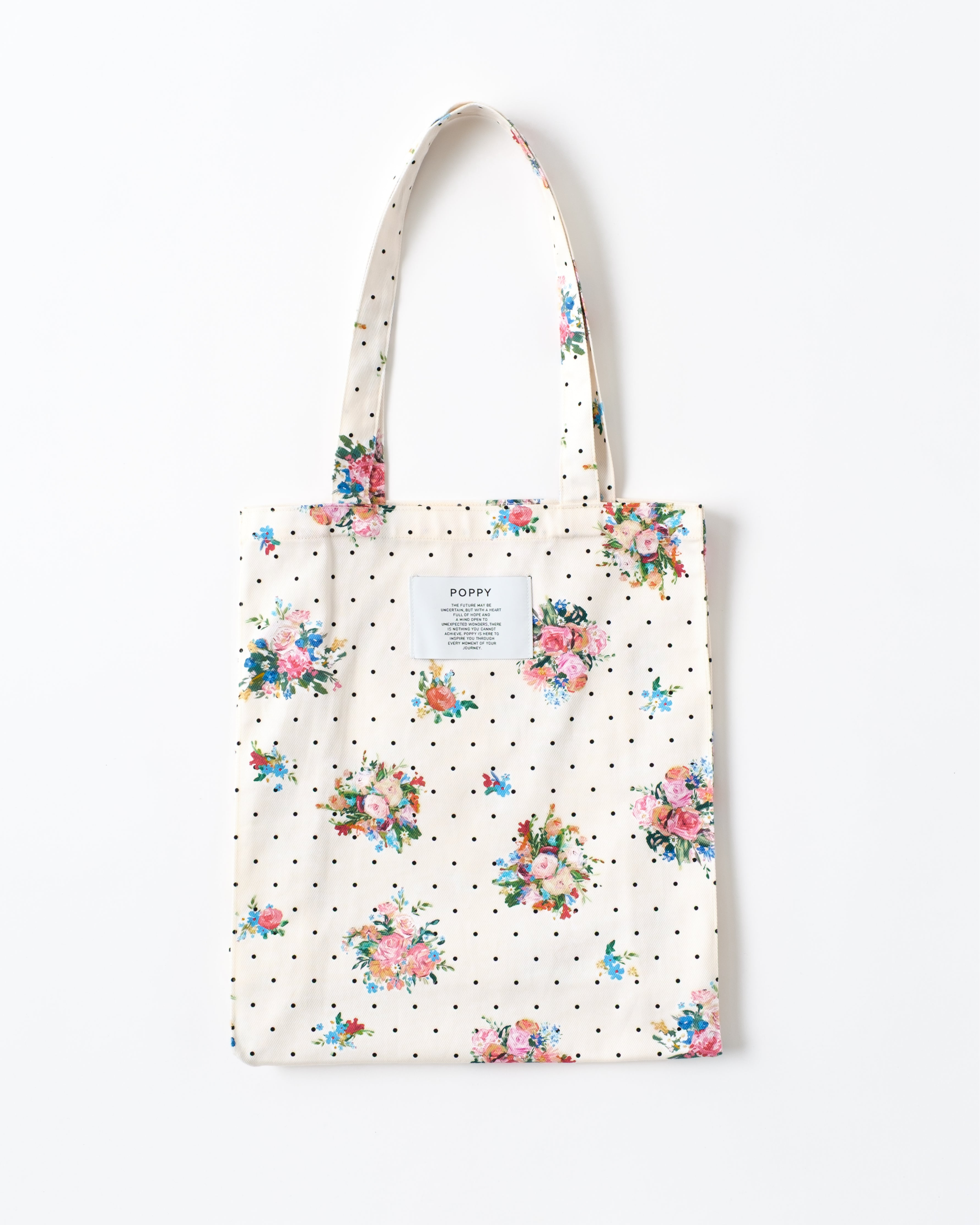Dot flower tote bag