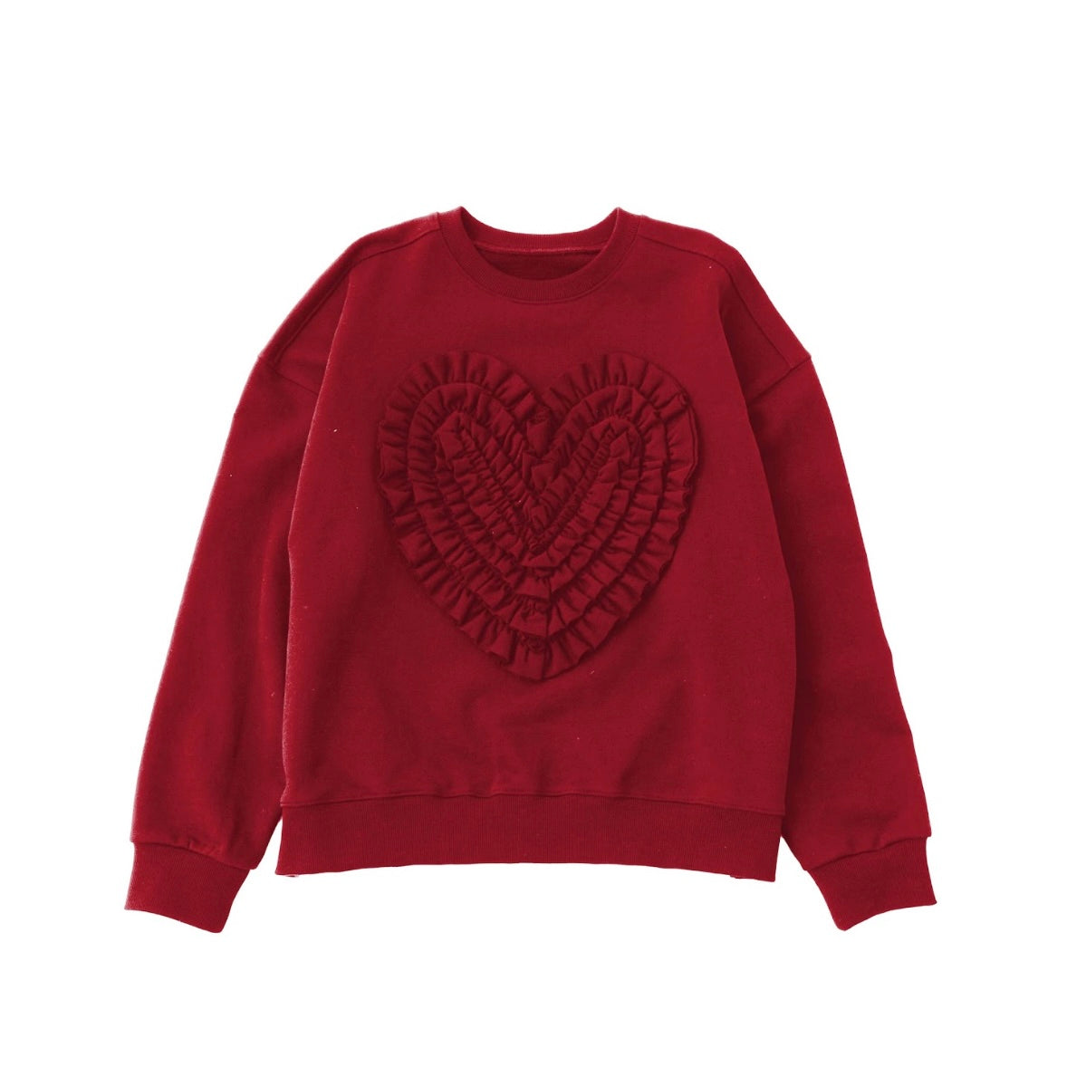 Heart gathered sweatshirt