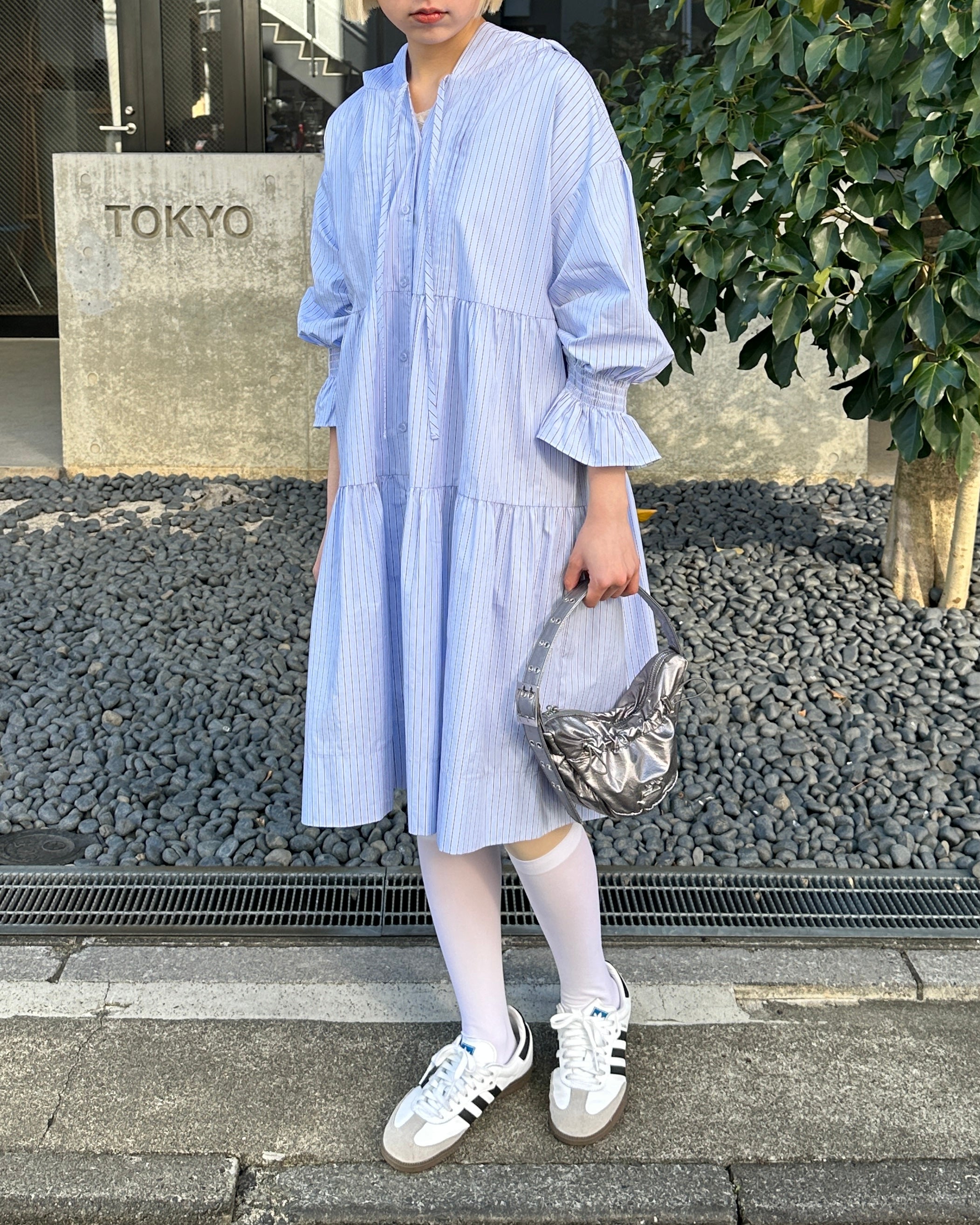 Hoodie tiered one-piece (stripe)