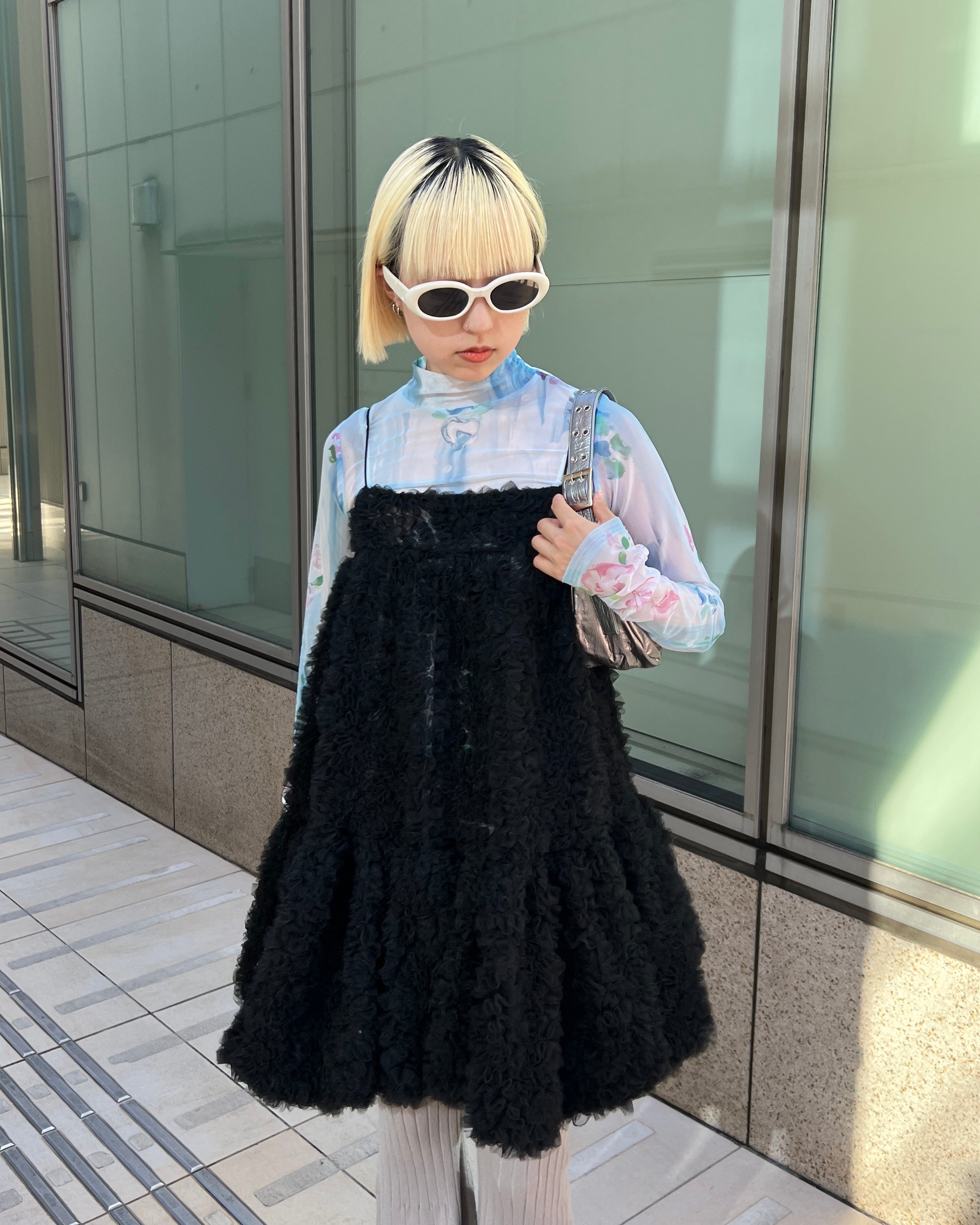 Blooming flowers see-through tops