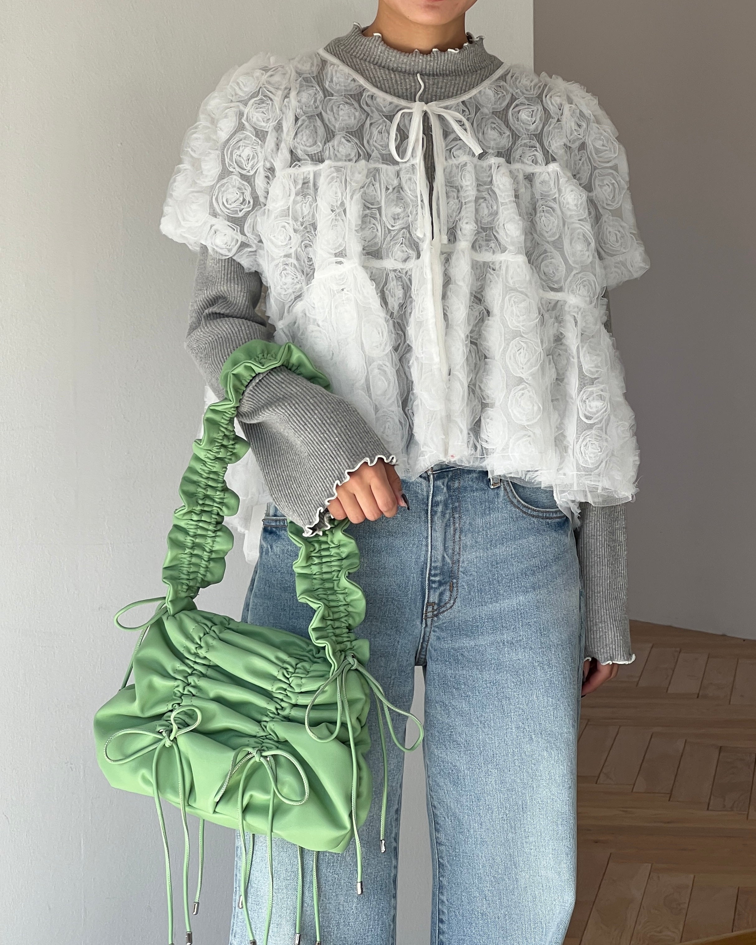 Flower tulle tiered bolero